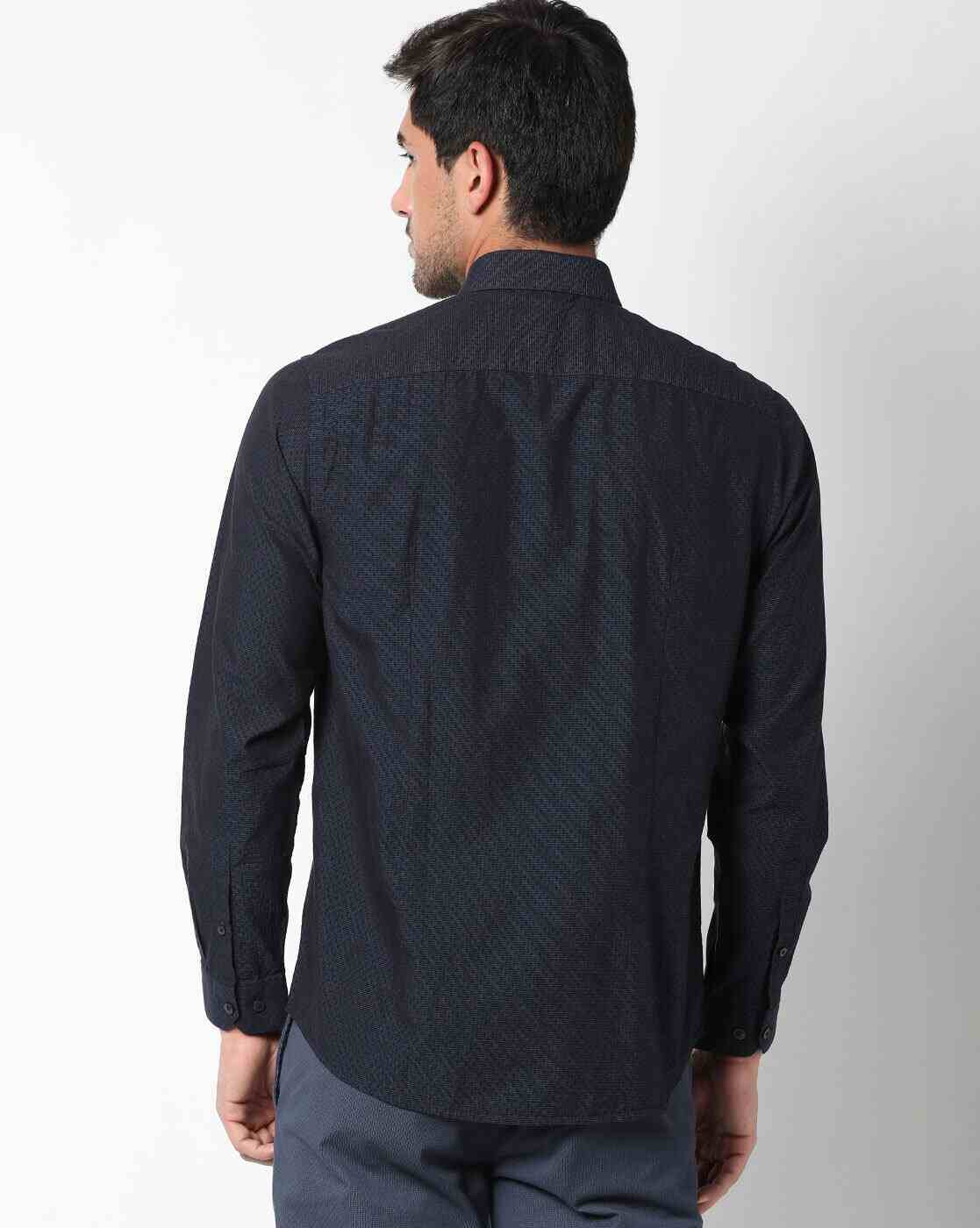 JOHN PLAYERS | Extra Slim Fit Printed Shirt with Patch Pocket|1