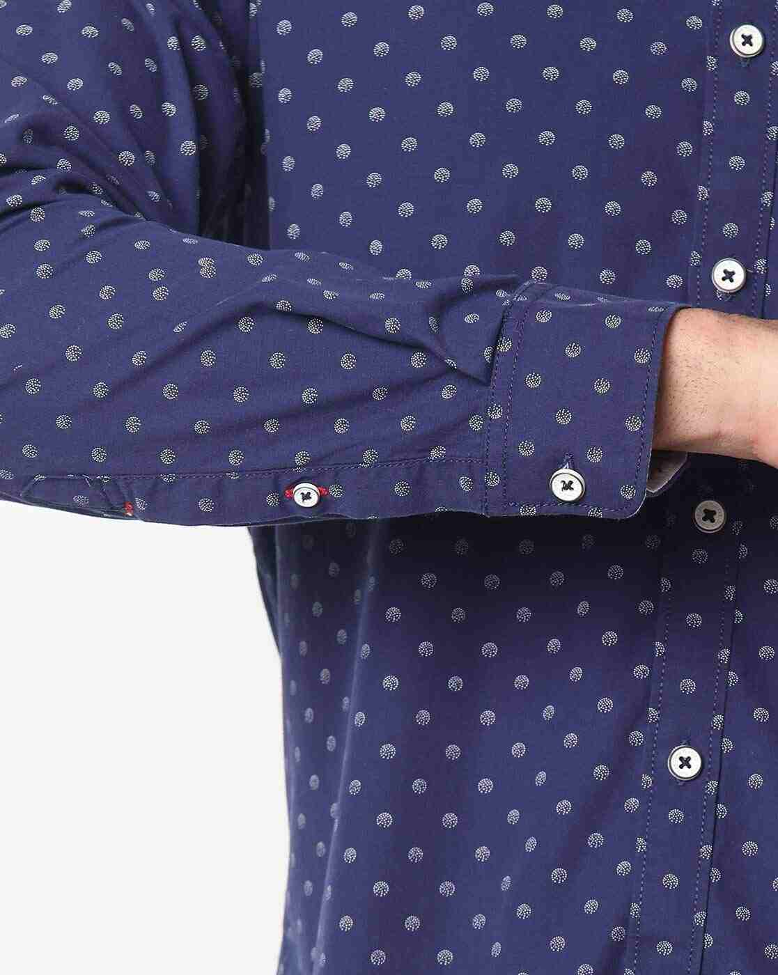 JOHN PLAYERS | Men The Business Casual Polka-Dot Extra Slim Fit Shirt|3