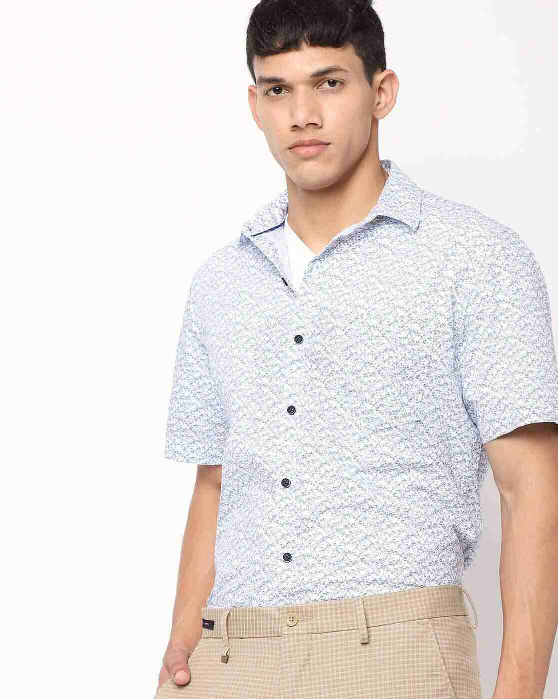 Men The Business Casual Printed Extra Slim Fit Shirt