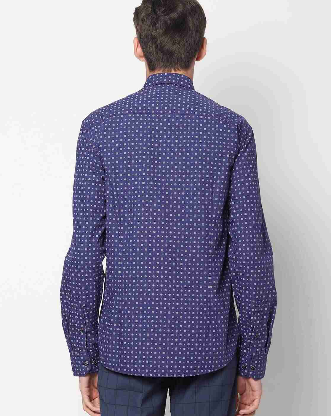 JOHN PLAYERS | Men The Business Casual Printed Extra Slim Fit Shirt|1