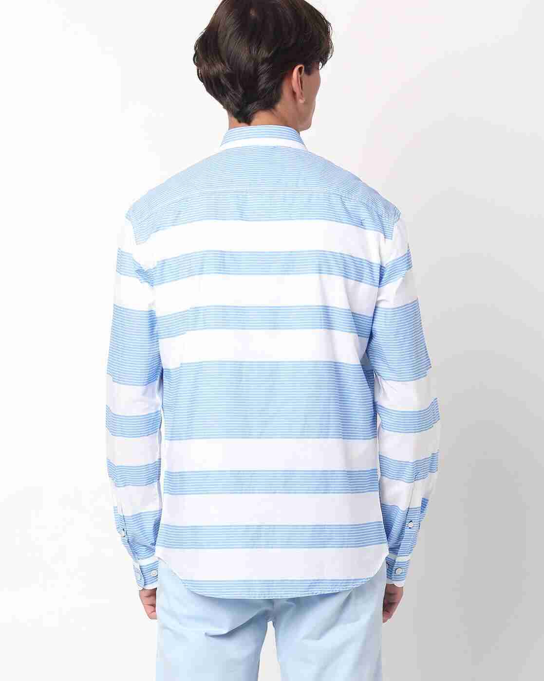 JOHN PLAYERS | Striped Extra Slim Fit Shirt with Patch Pocket|1