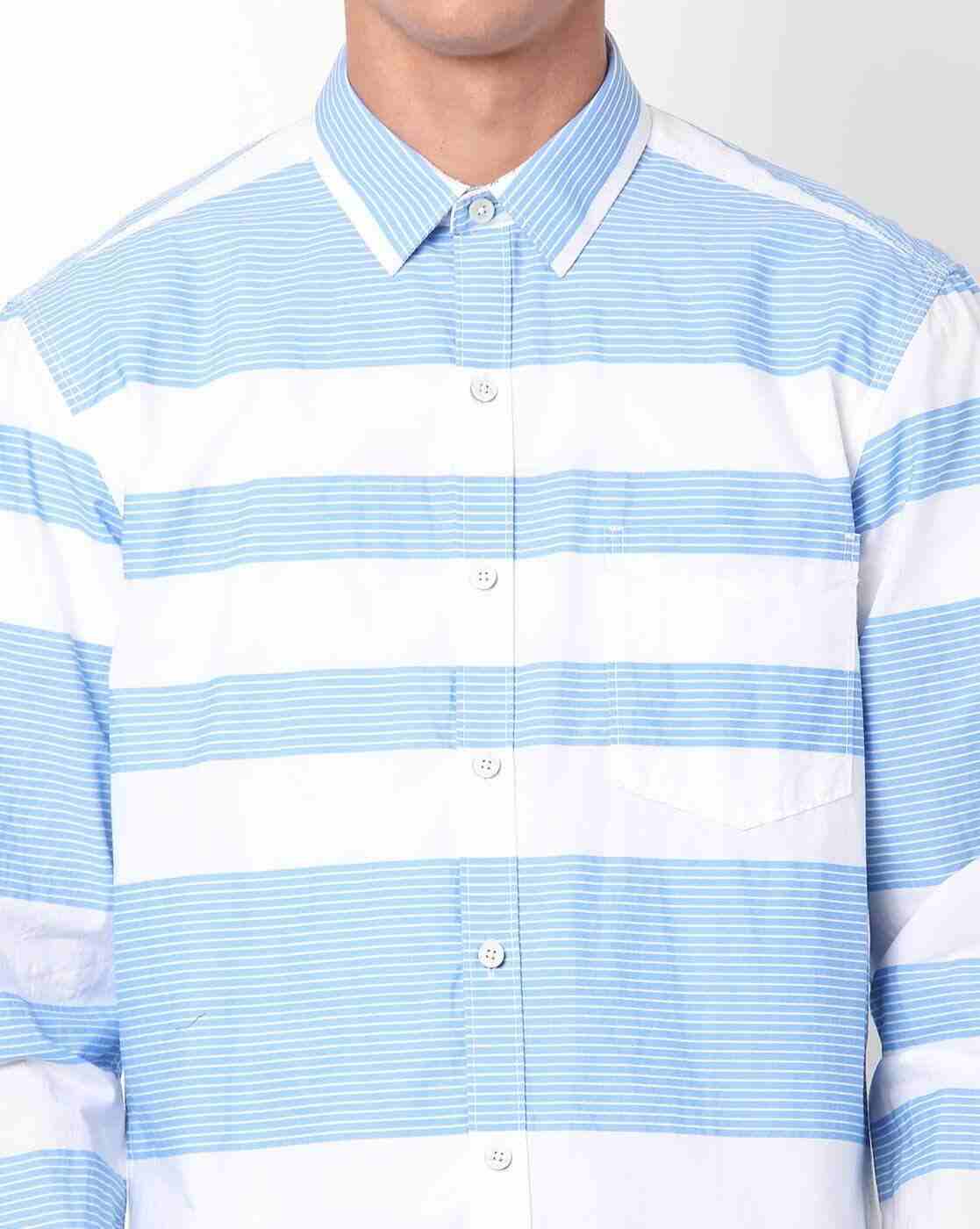 JOHN PLAYERS | Striped Extra Slim Fit Shirt with Patch Pocket|2