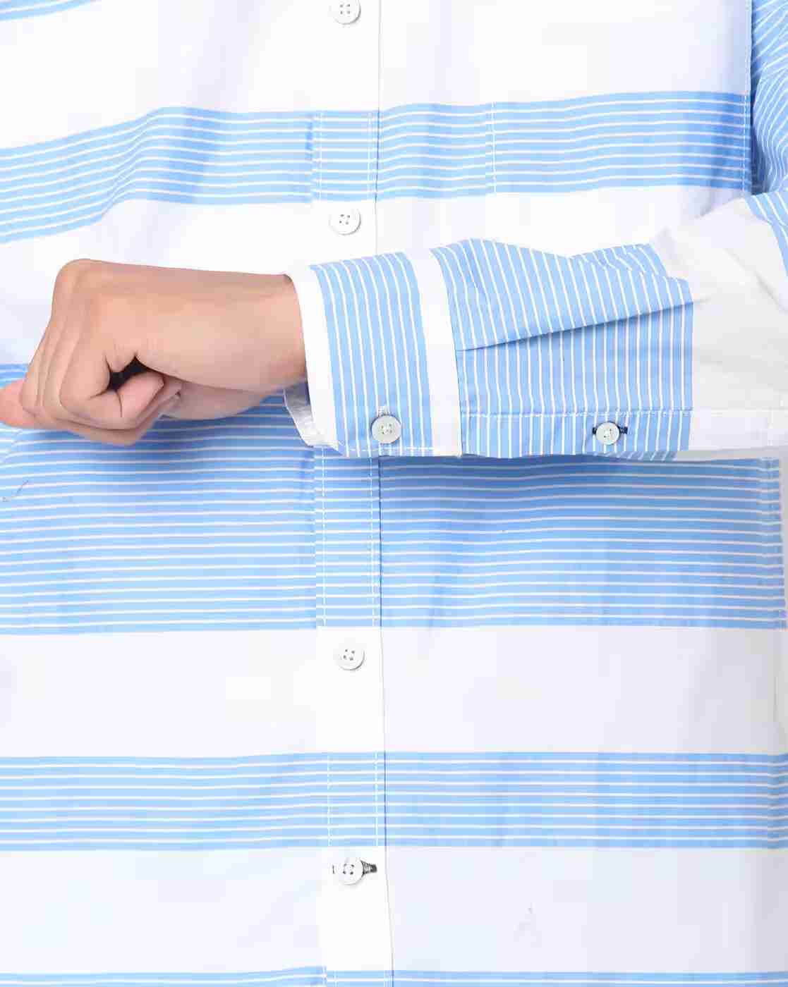 JOHN PLAYERS | Striped Extra Slim Fit Shirt with Patch Pocket|3