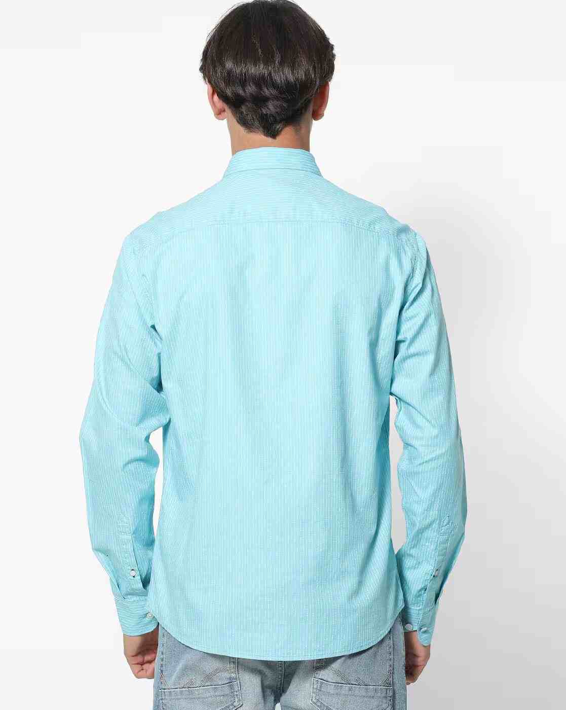 John Players | Men The Business Casual Striped Extra Slim Fit Shirt|1