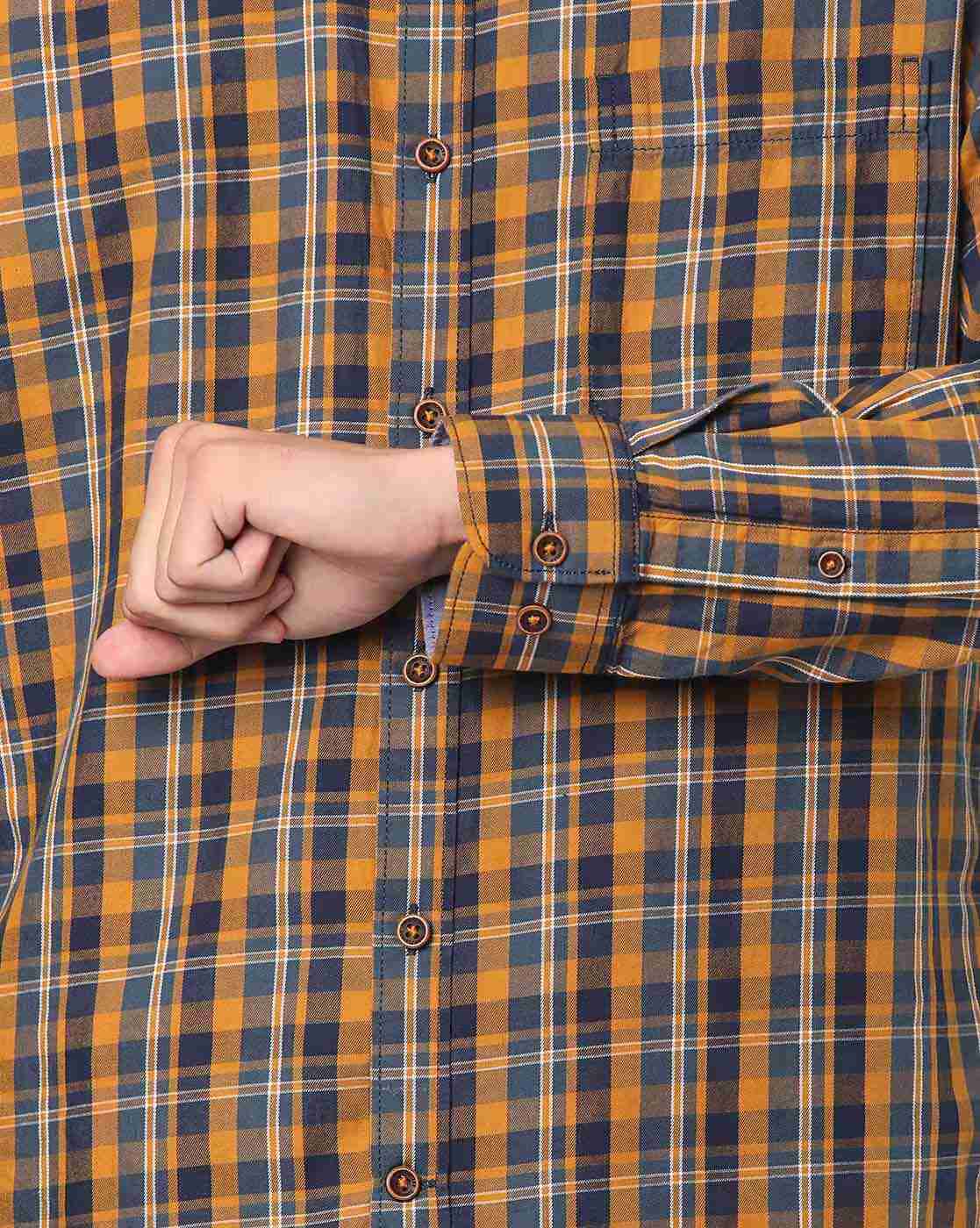 JOHN PLAYERS | Checked Extra Slim Fit Shirt with Patch Pocket|3