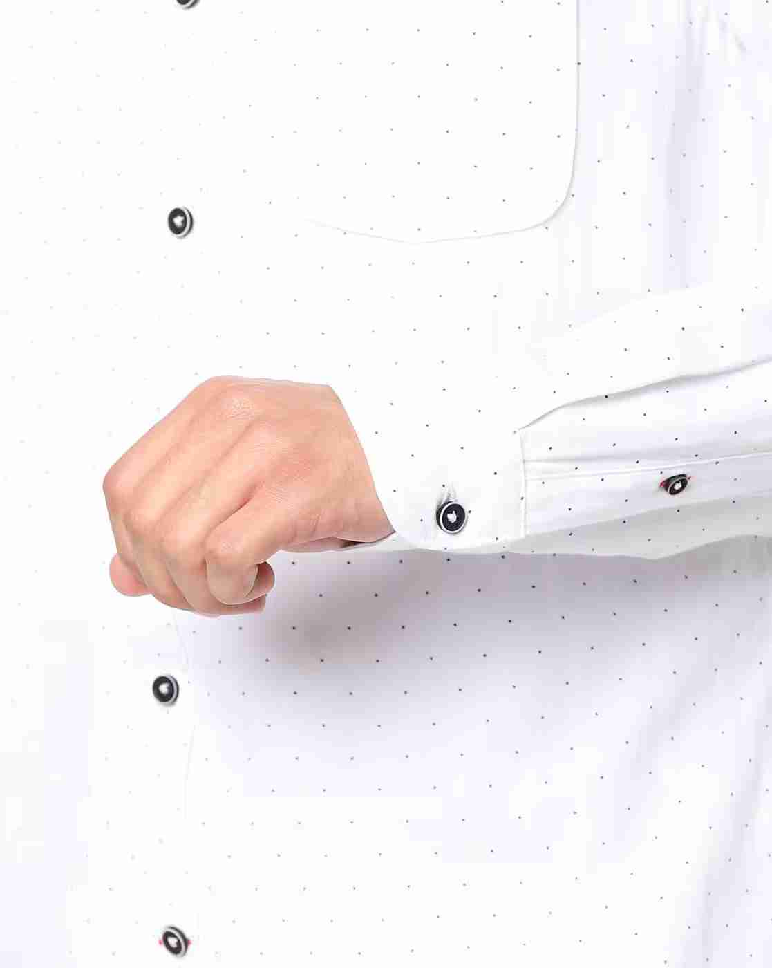 John Players | Polka-Dot Print Extra Slim Fit Shirt|3