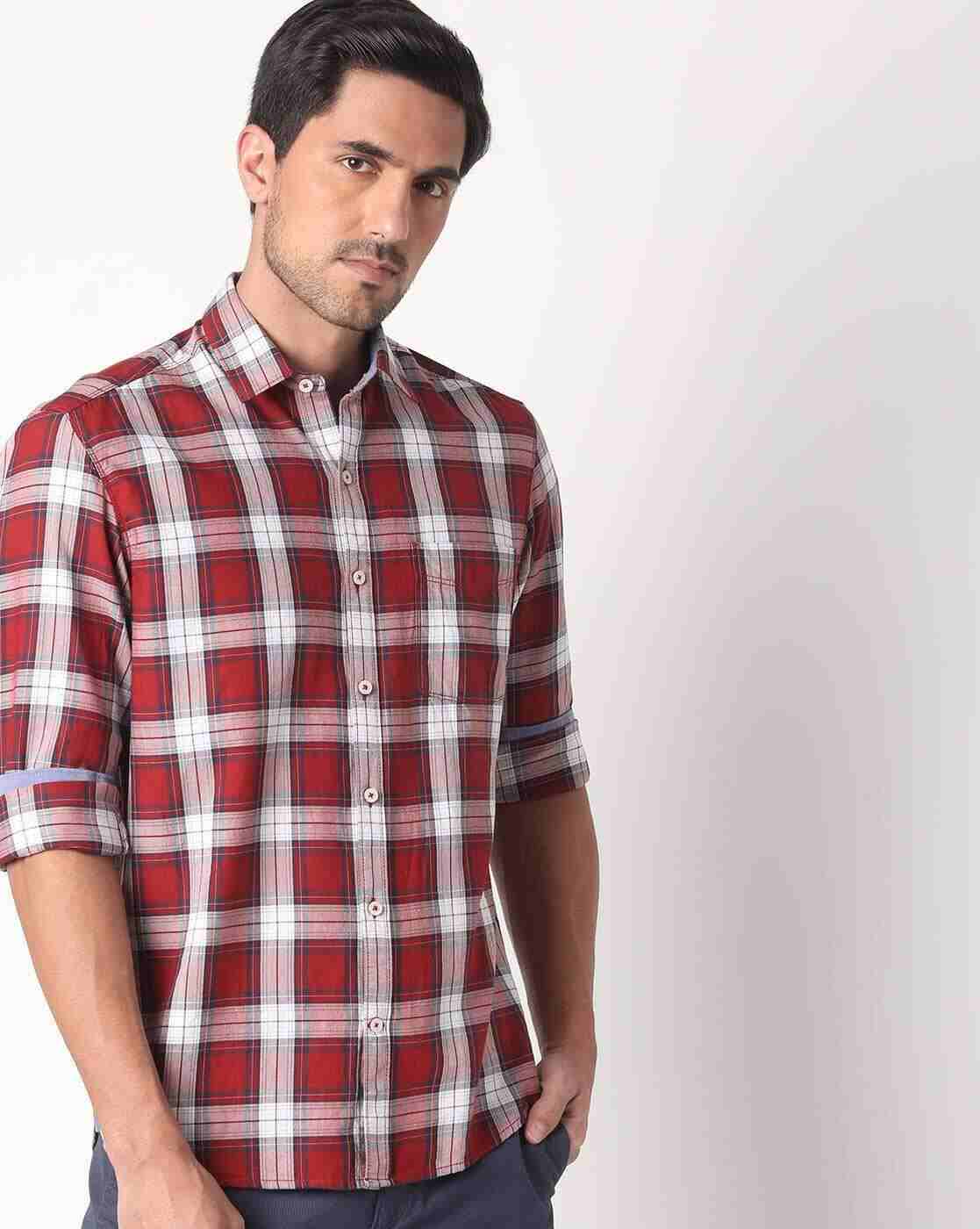 JOHN PLAYERS | Checked Extra Slim Fit Shirt with Patch Pocket|0