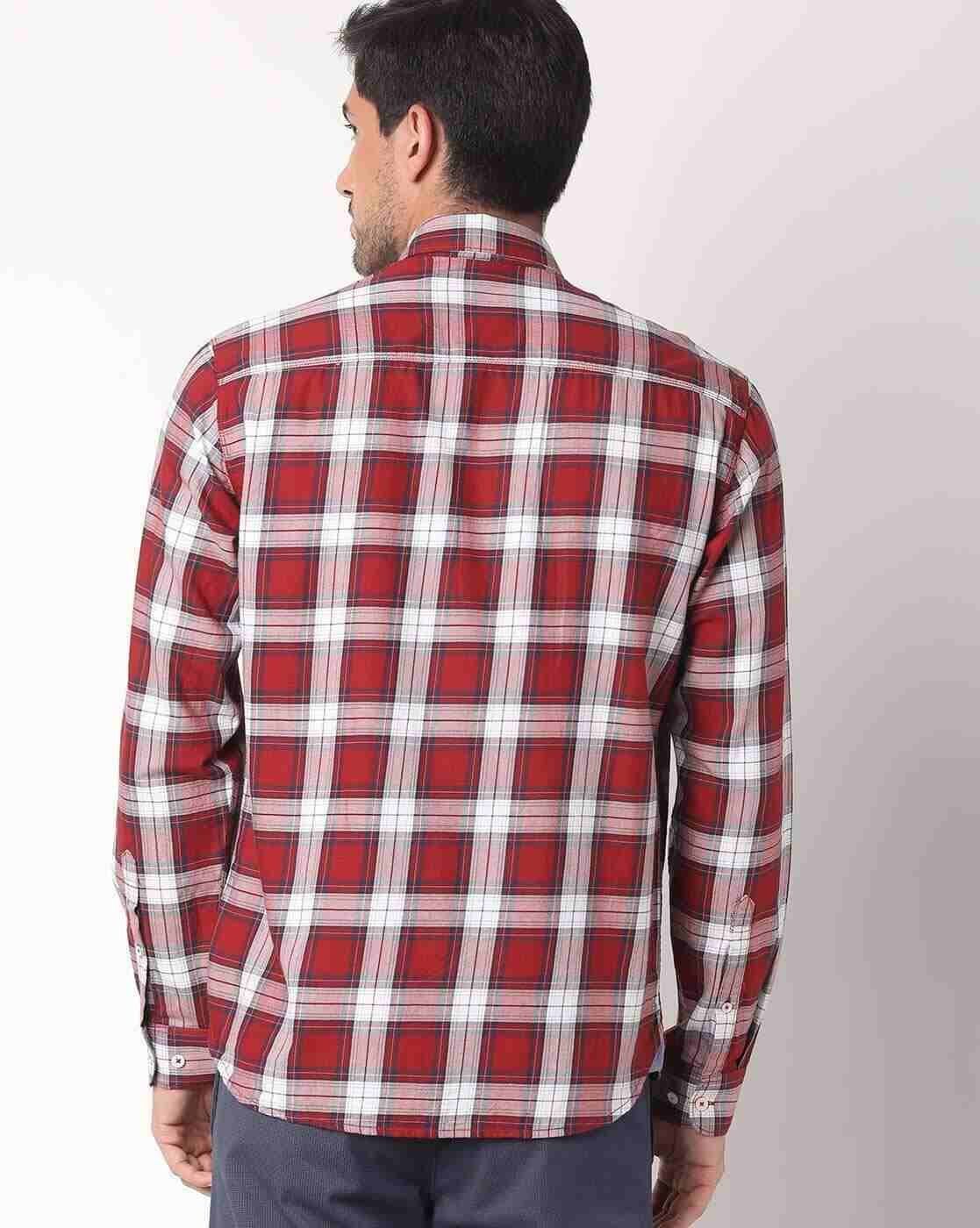 JOHN PLAYERS | Checked Extra Slim Fit Shirt with Patch Pocket|1