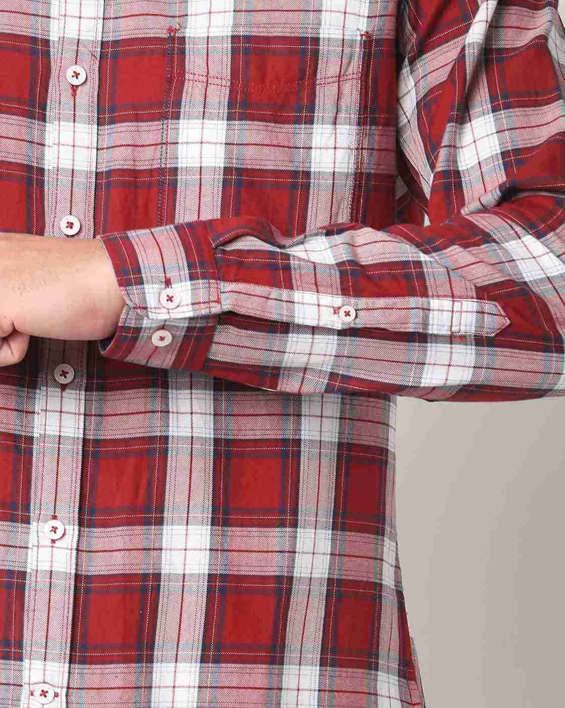JOHN PLAYERS | Checked Extra Slim Fit Shirt with Patch Pocket|3