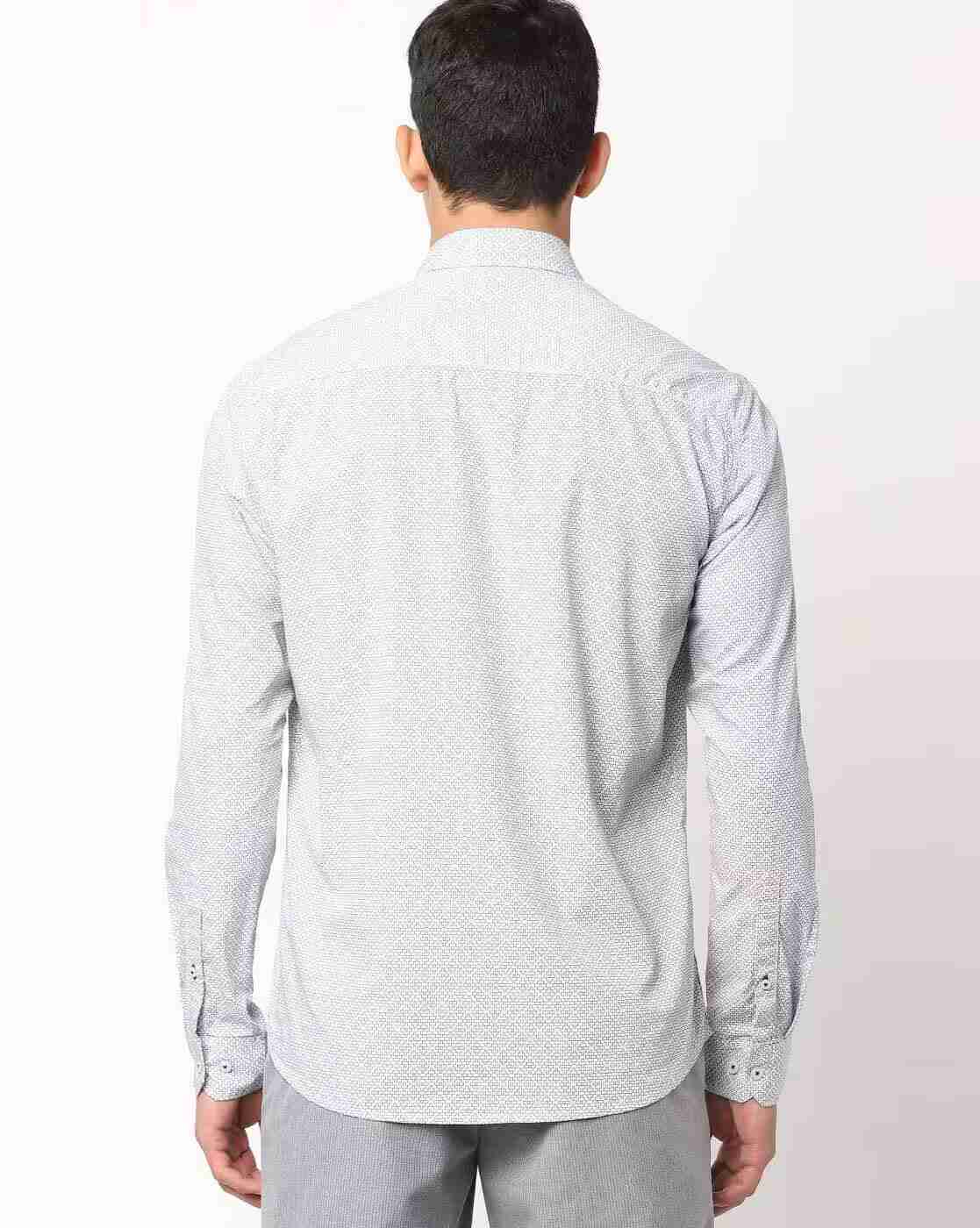 JOHN PLAYERS | Printed Extra Slim Fit Shirt with Patch Pocket|1