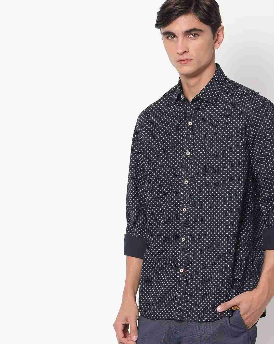 JOHN PLAYERS | Printed Extra Slim Fit Shirt with Patch Pocket|0