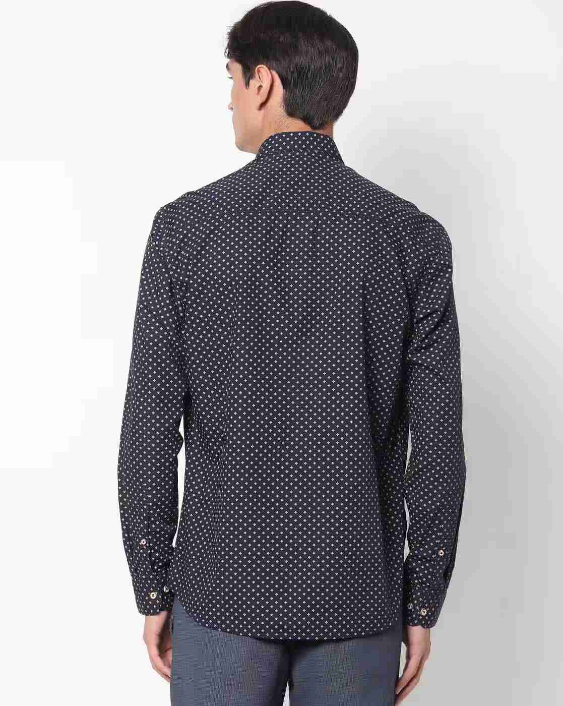 JOHN PLAYERS | Printed Extra Slim Fit Shirt with Patch Pocket|1