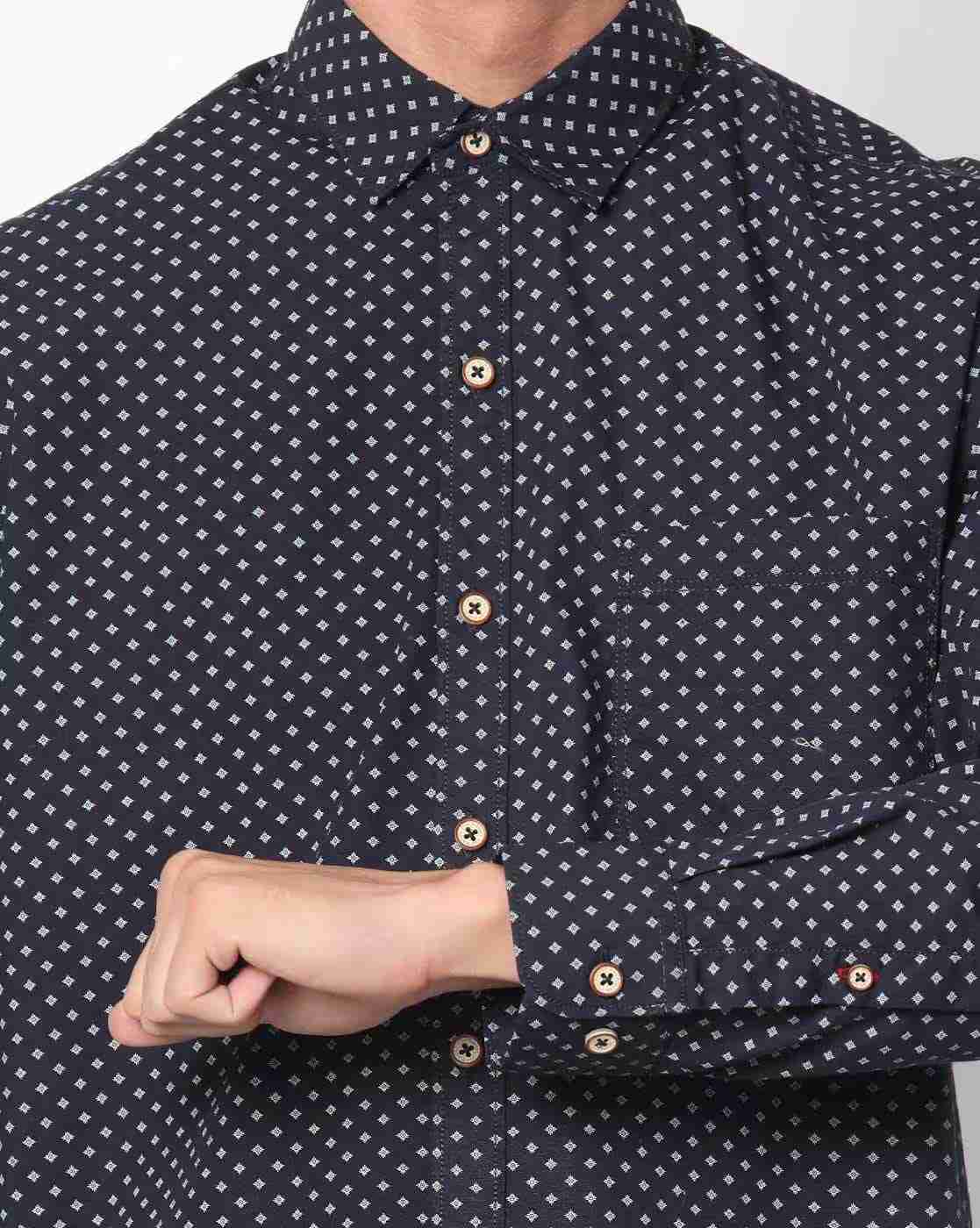 JOHN PLAYERS | Printed Extra Slim Fit Shirt with Patch Pocket|3