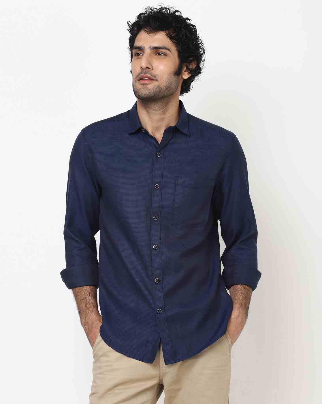 Slim Fit Shirt with Patch Pocket