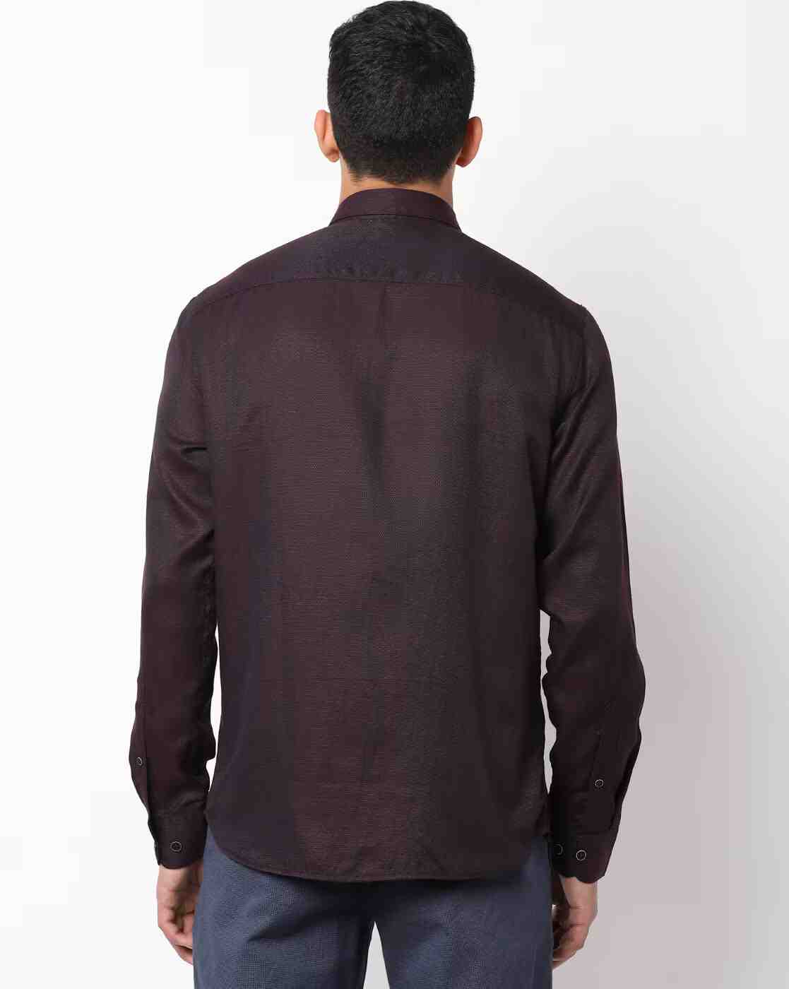 JOHN PLAYERS | Textured Extra Slim Fit Shirt with Patch Pocket|1