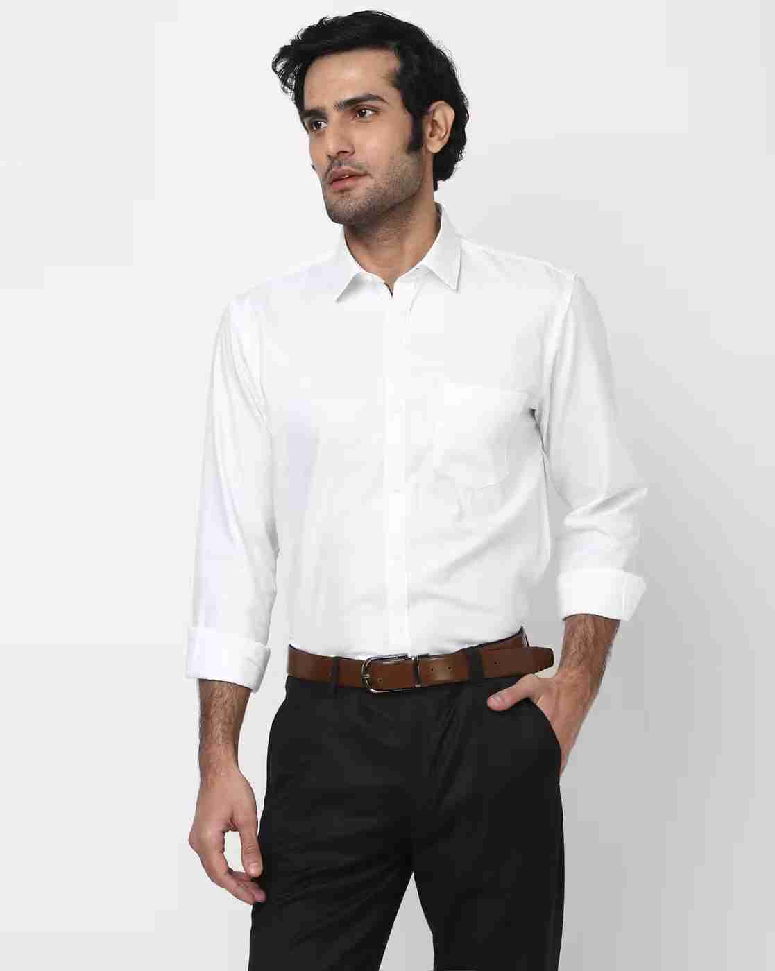 JOHN PLAYERS | Slim Fit Purawhite Formal Shirt|0