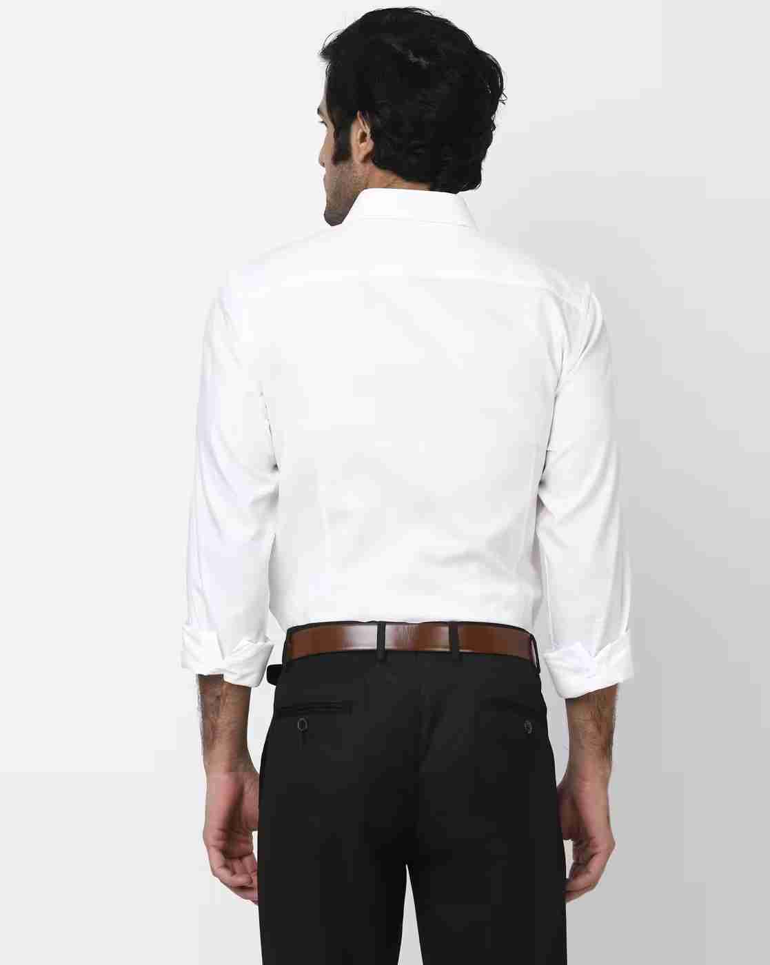 JOHN PLAYERS | Slim Fit Purawhite Formal Shirt|1