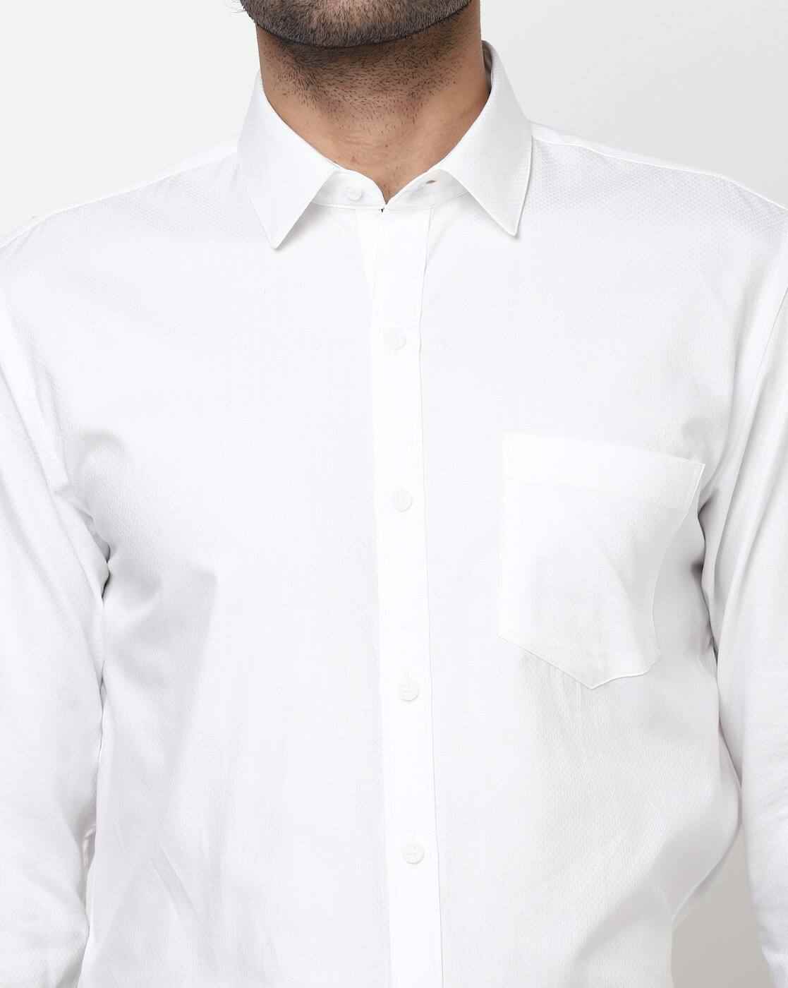 JOHN PLAYERS | Slim Fit Purawhite Formal Shirt|2