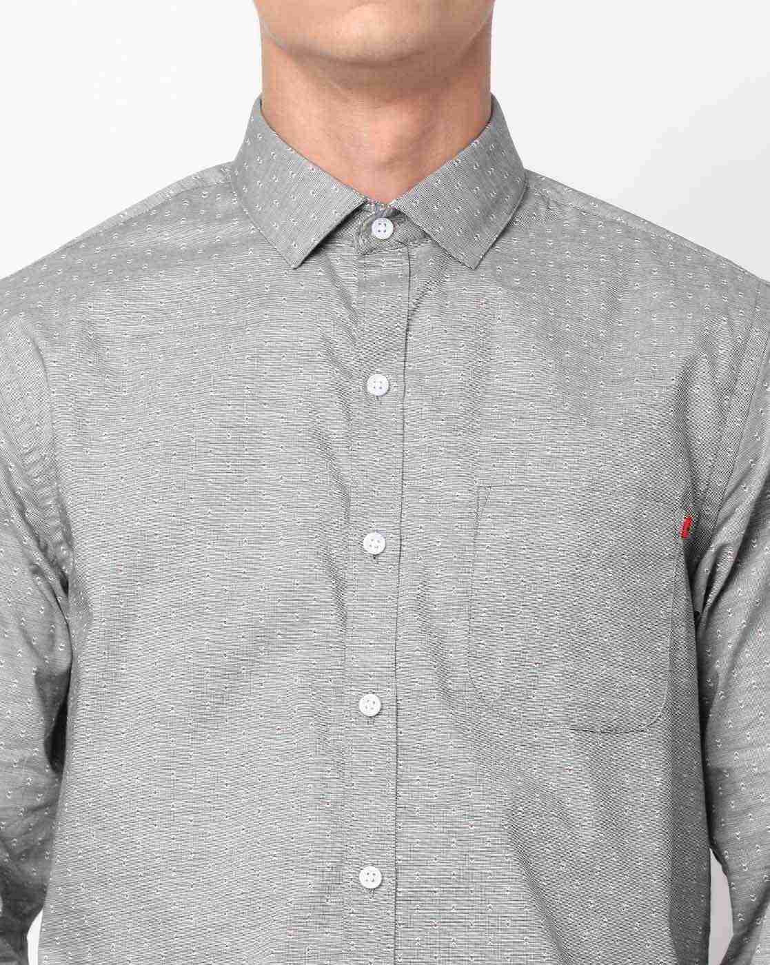 JOHN PLAYERS | Textured Spread-Collar Shirt with Patch Pocket|2