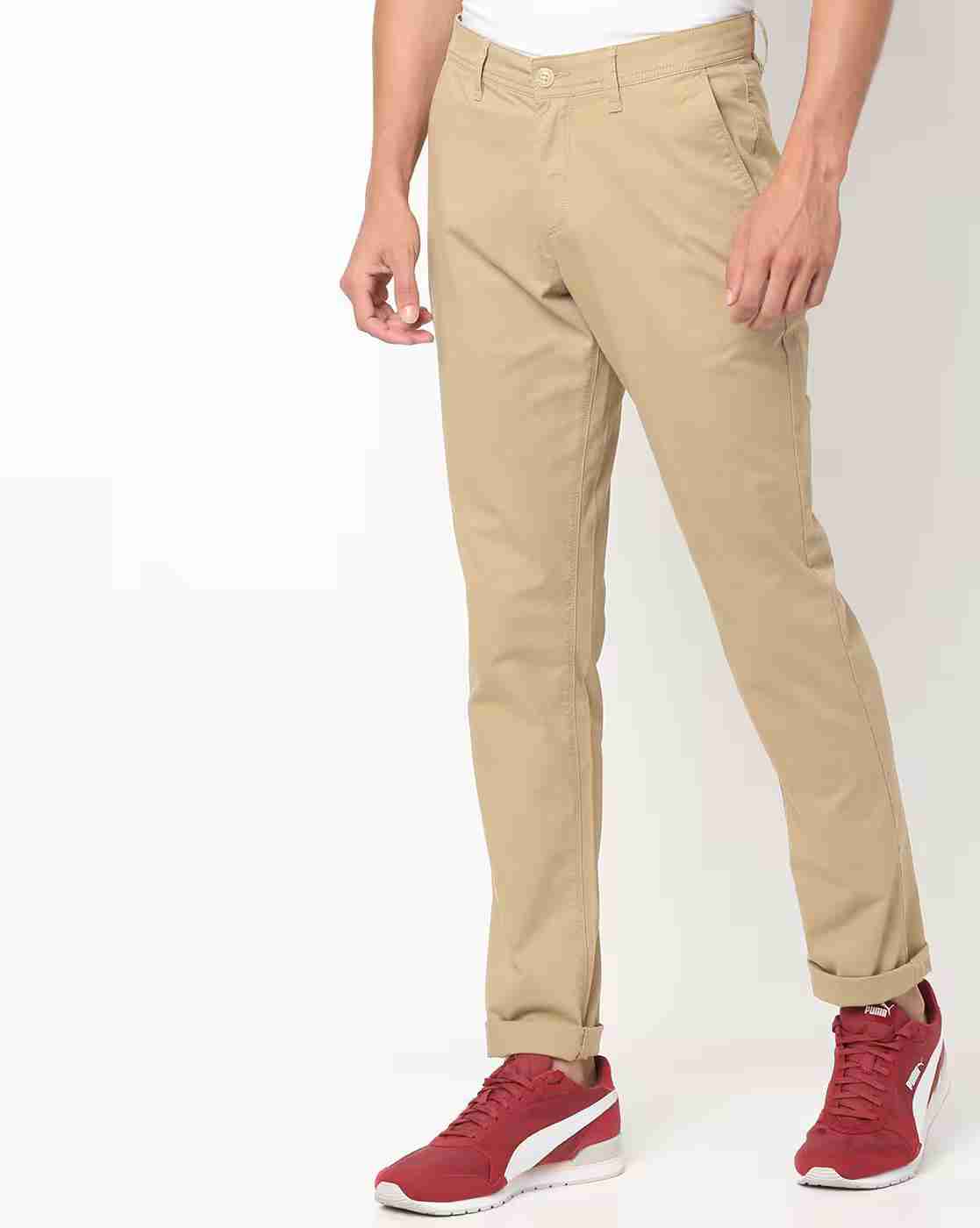 John Players | Slim Fit Chinos with Insert Pockets|0