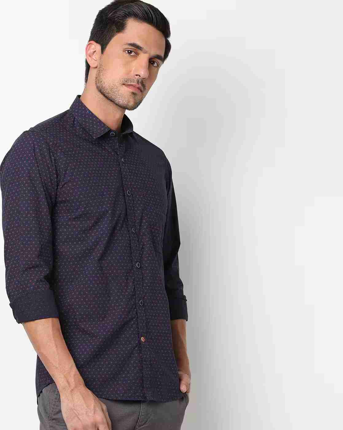 JOHN PLAYERS | Men Printed Extra Slim Fit Shirt with Patch Pocket|0