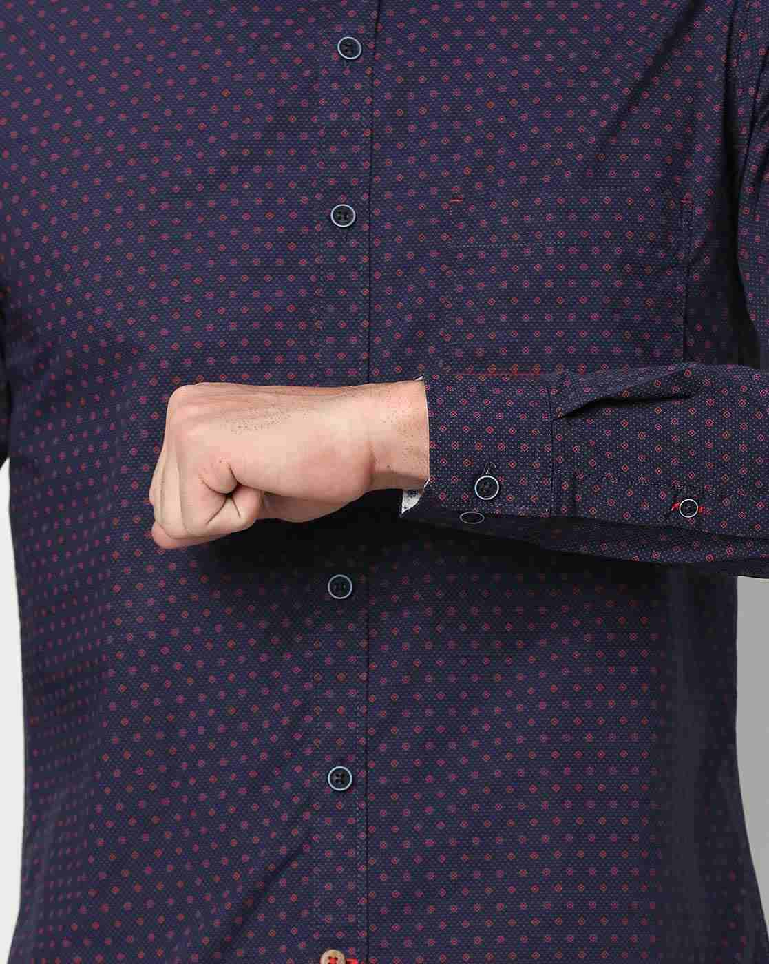 JOHN PLAYERS | Men Printed Extra Slim Fit Shirt with Patch Pocket|3