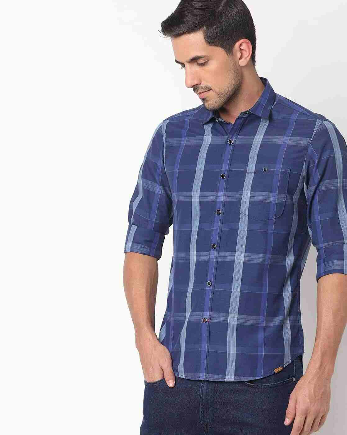 JOHN PLAYERS | Checked Slim Fit Shirt|0