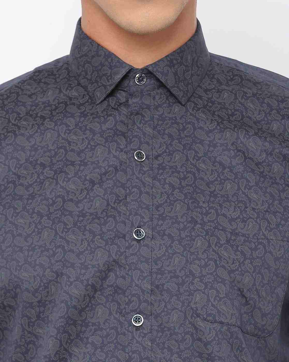 JOHN PLAYERS | Men Paisley Print Slim Fit Shirt|2
