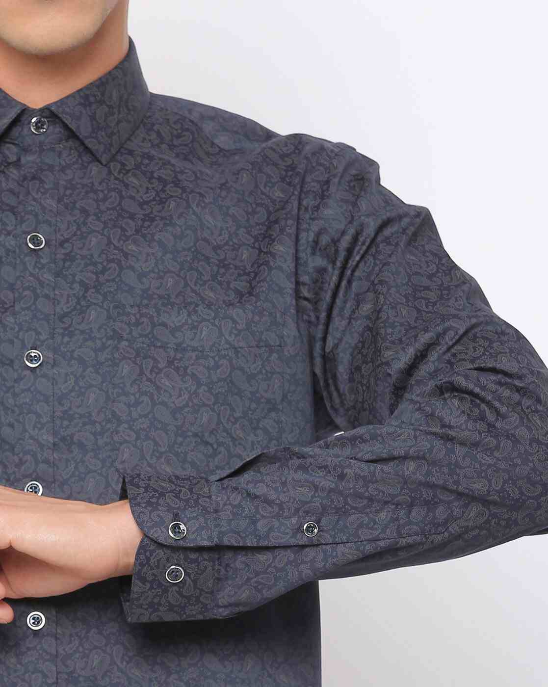 JOHN PLAYERS | Men Paisley Print Slim Fit Shirt|3