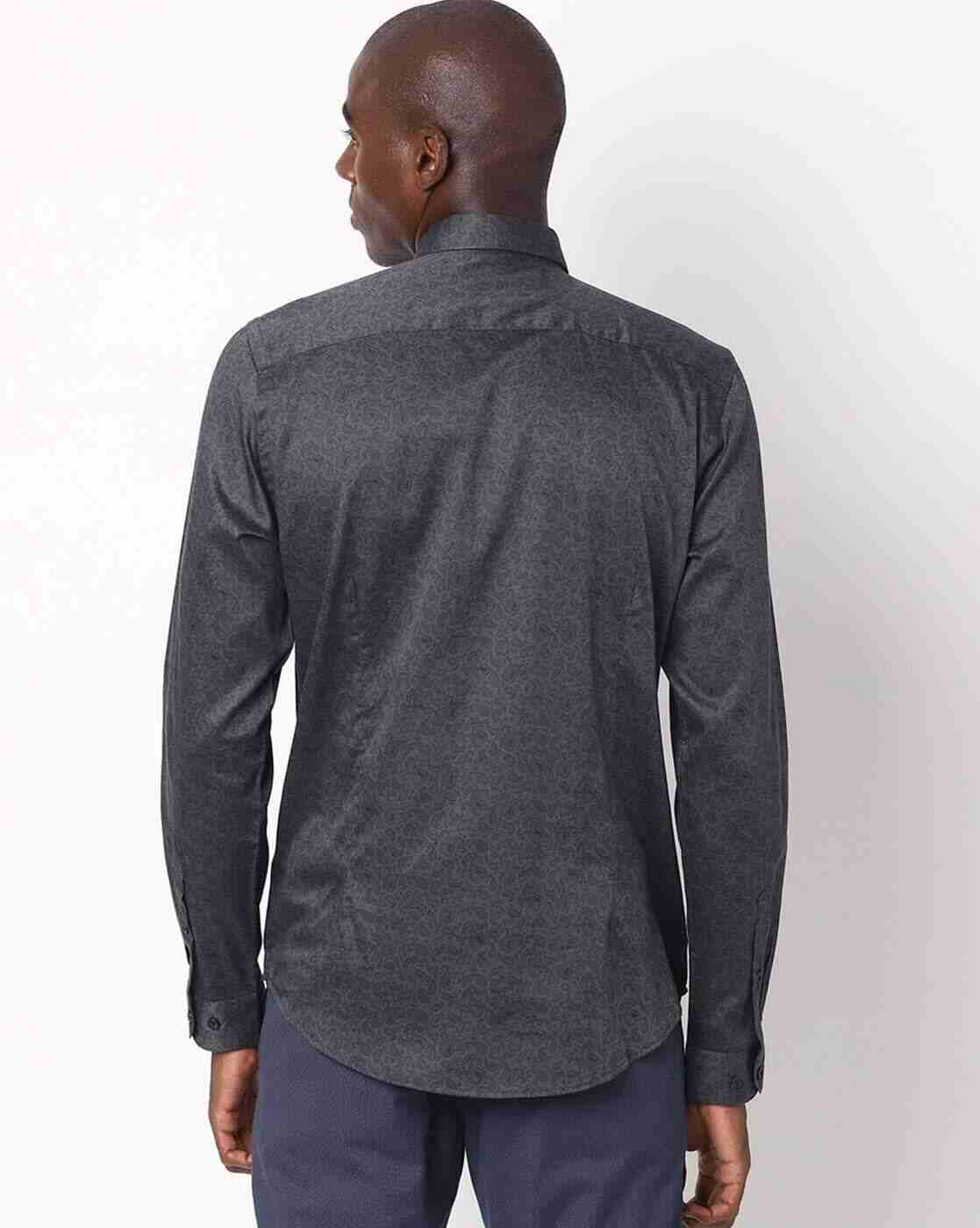 JOHN PLAYERS | Paisley Print Slim Fit Shirt with Patch Pocket|1