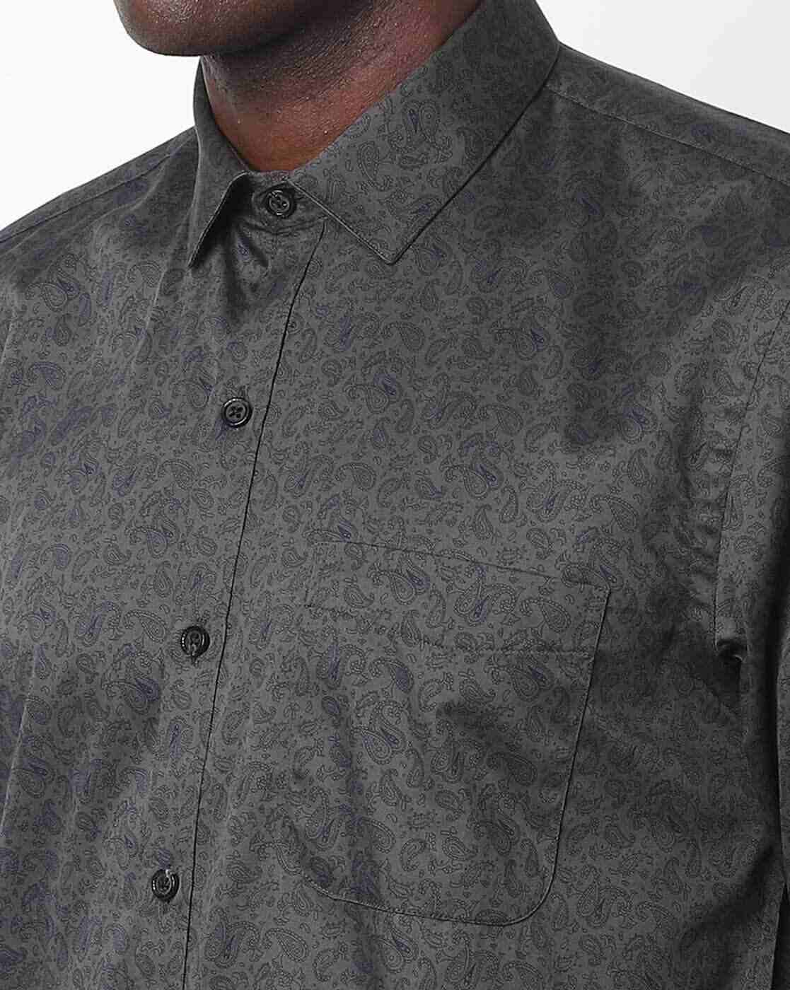 JOHN PLAYERS | Paisley Print Slim Fit Shirt with Patch Pocket|2