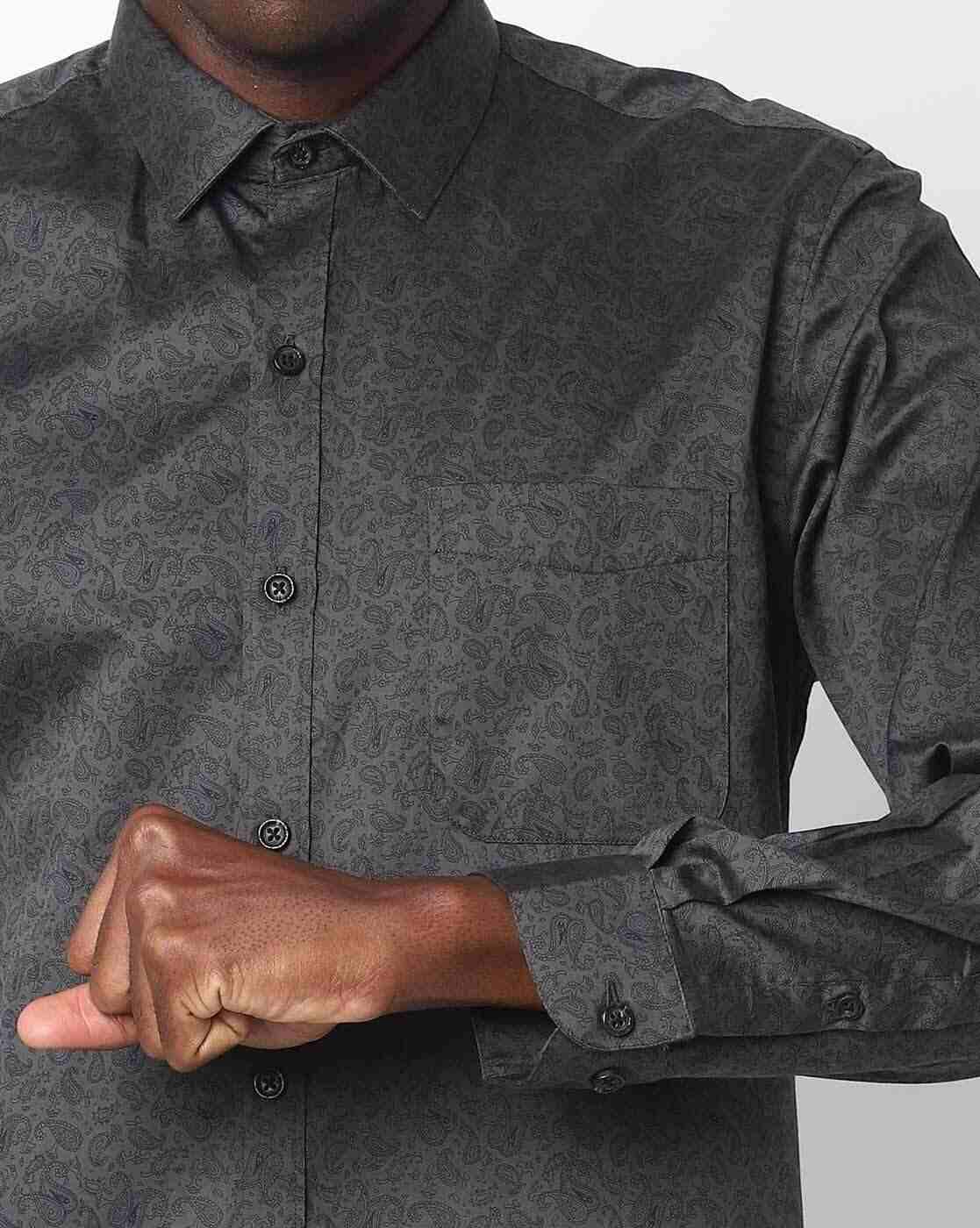 JOHN PLAYERS | Paisley Print Slim Fit Shirt with Patch Pocket|3