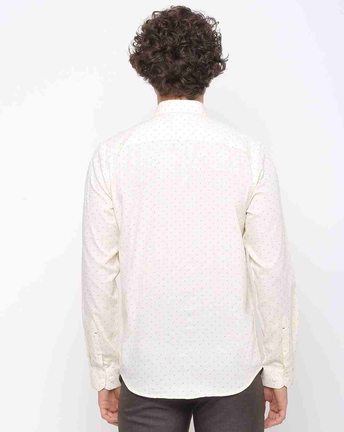 JOHN PLAYERS | Men Micro Print Slim Fit Shirt with Patch Pocket|1