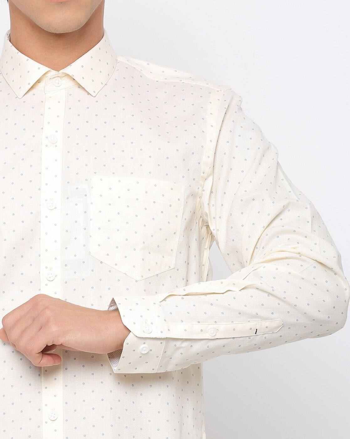 JOHN PLAYERS | Men Micro Print Slim Fit Shirt with Patch Pocket|3