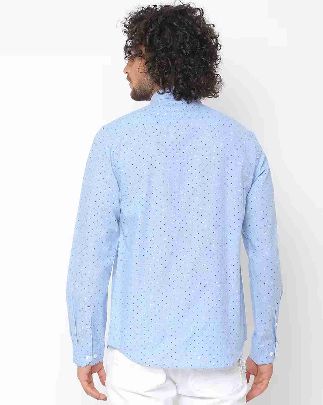 JOHN PLAYERS | Micro Print Slim Fit Shirt with Patch Pocket|1