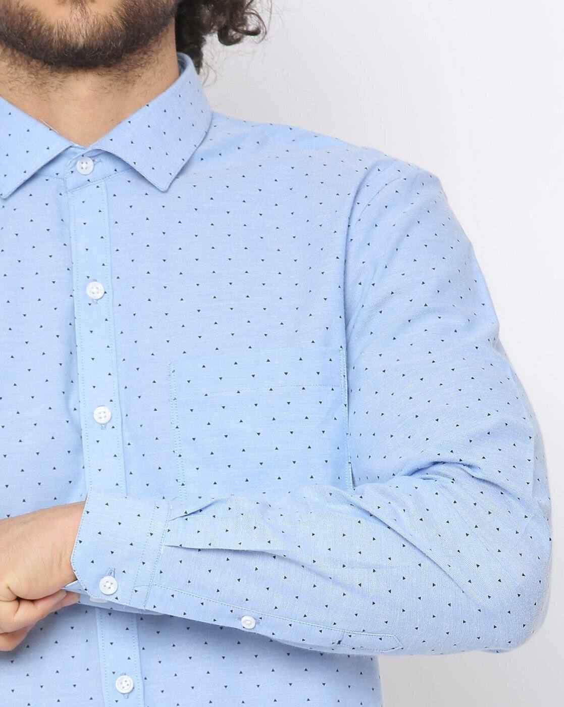 JOHN PLAYERS | Micro Print Slim Fit Shirt with Patch Pocket|2