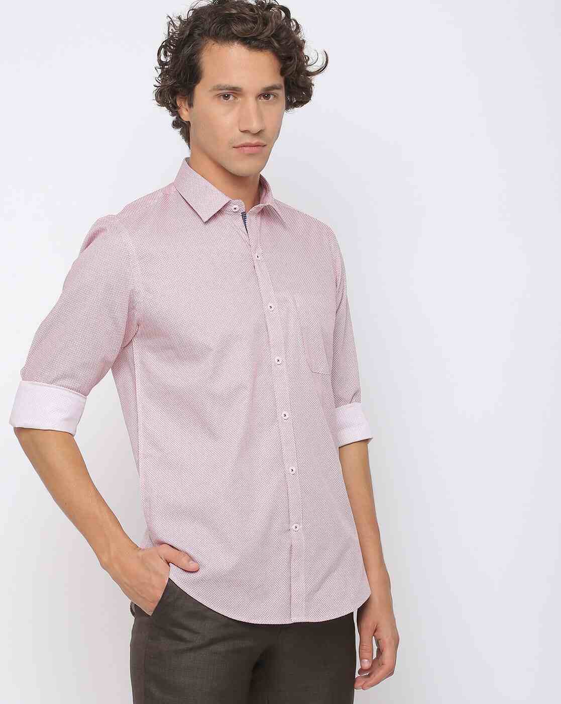 JOHN PLAYERS | Textured Slim Fit Shirt with Patch Pocket|0