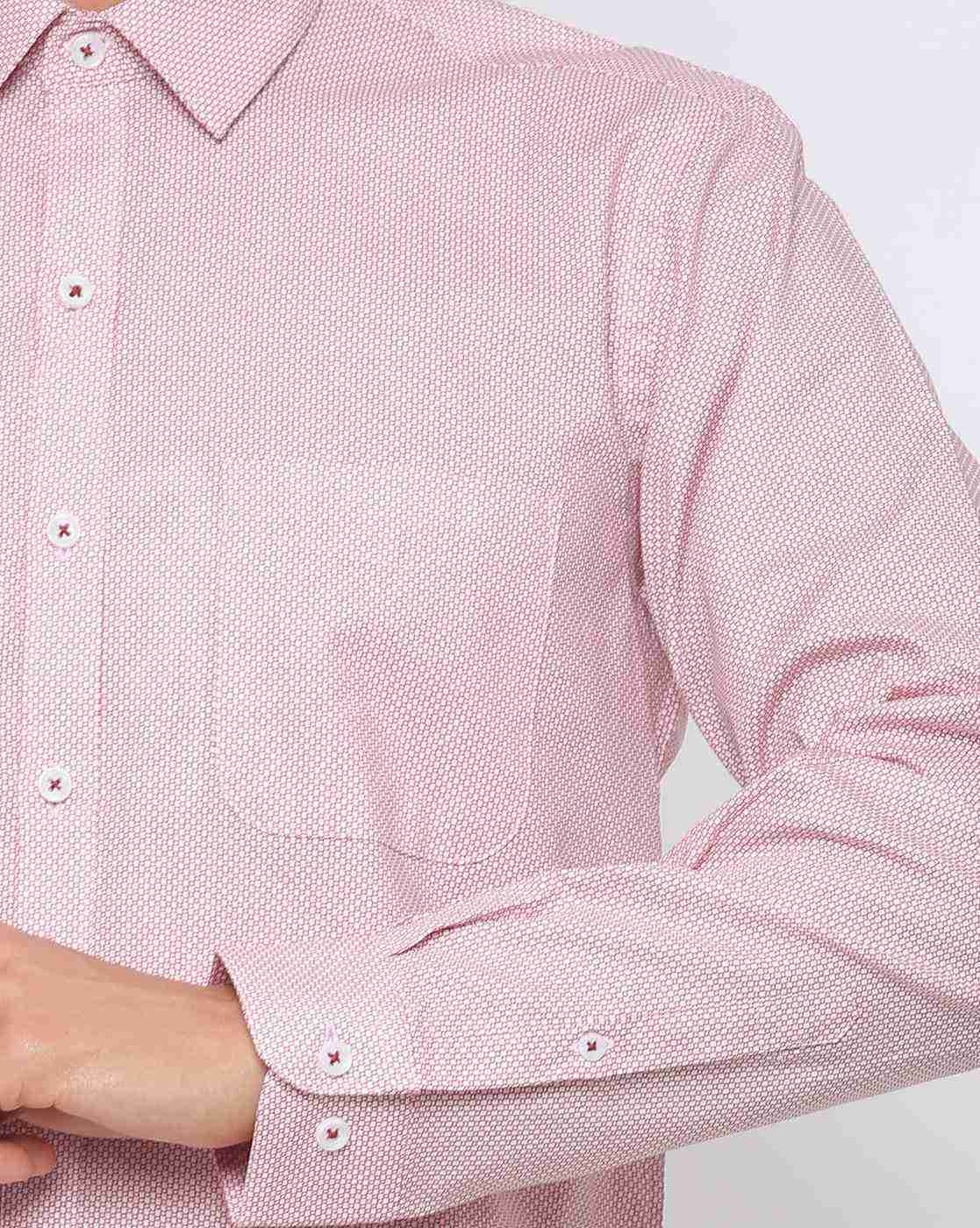 JOHN PLAYERS | Textured Slim Fit Shirt with Patch Pocket|3