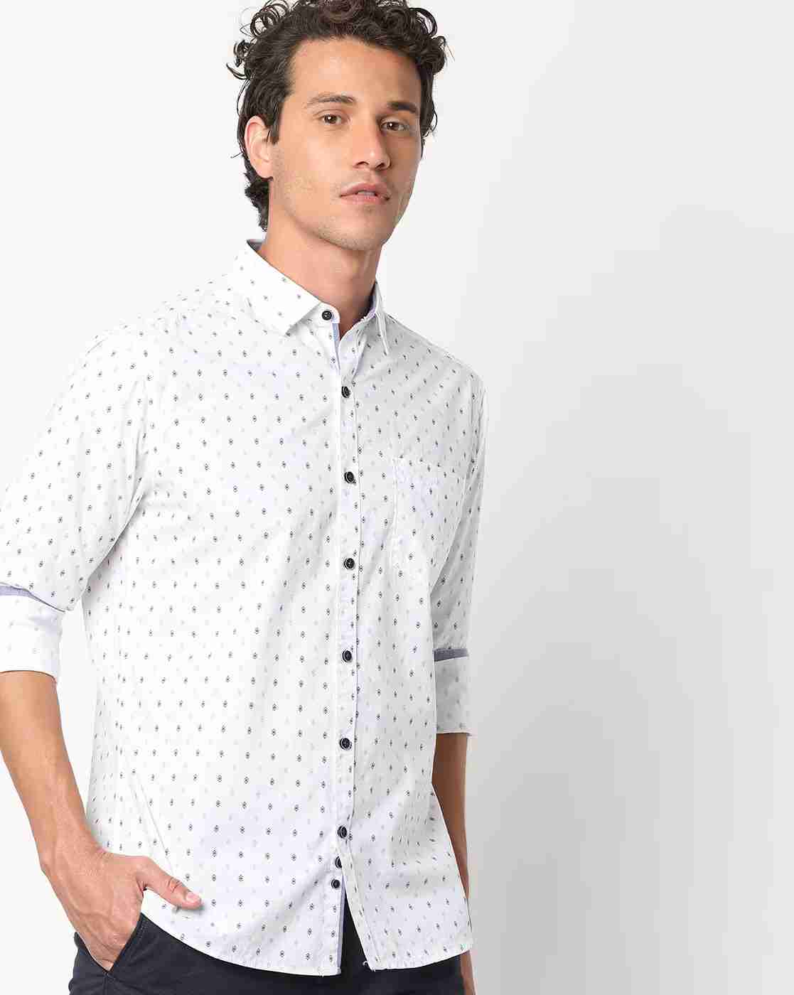 JOHN PLAYERS | Men Micro Print Extra Slim Fit Shirt|0