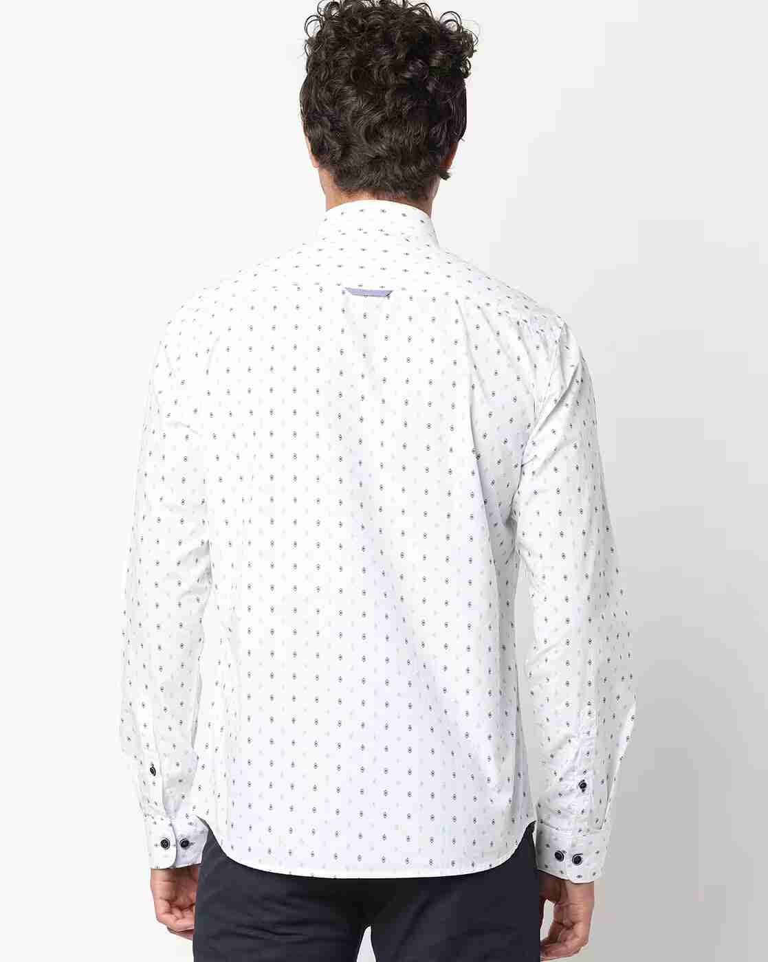 JOHN PLAYERS | Men Micro Print Extra Slim Fit Shirt|1