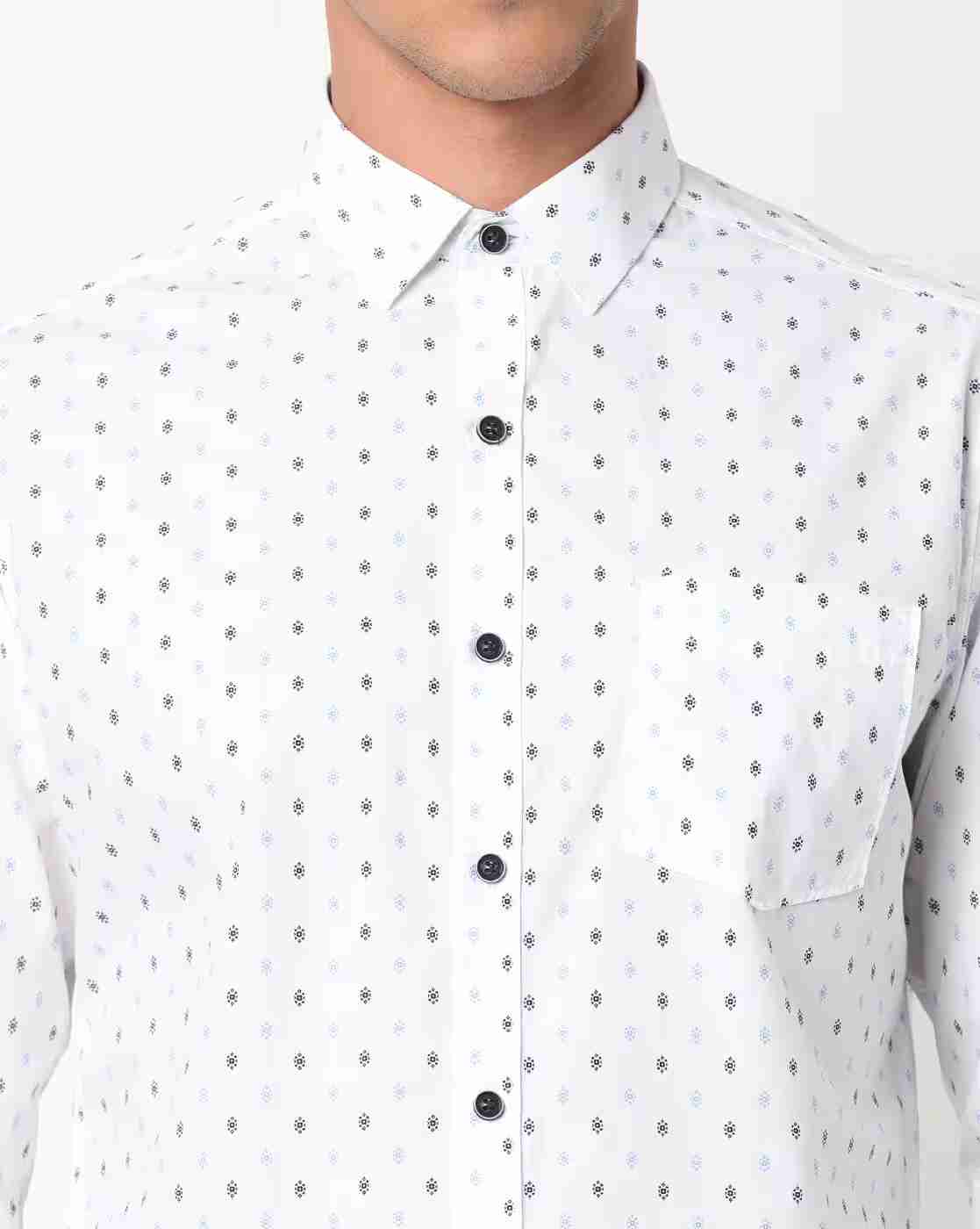 JOHN PLAYERS | Men Micro Print Extra Slim Fit Shirt|2