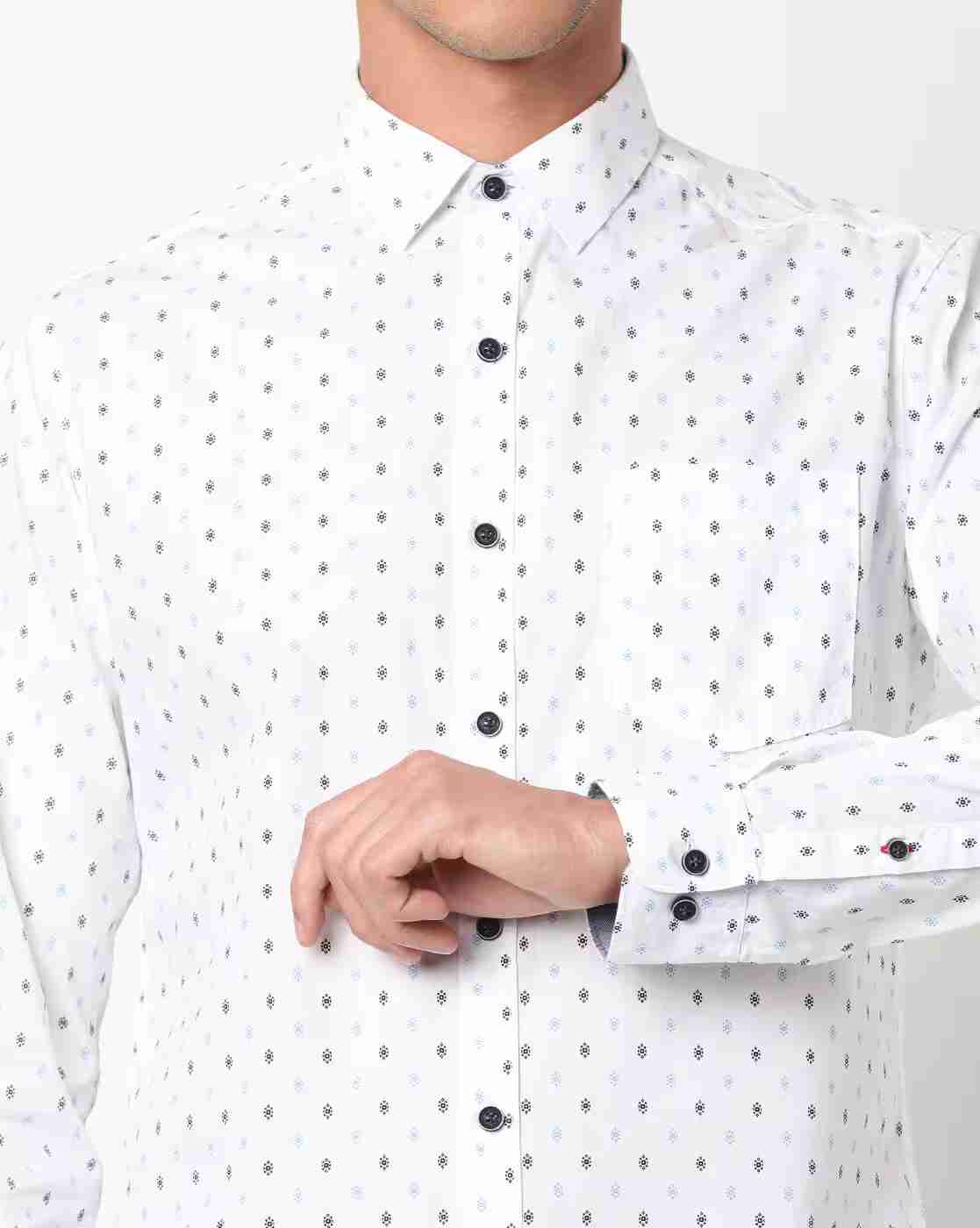 JOHN PLAYERS | Men Micro Print Extra Slim Fit Shirt|3