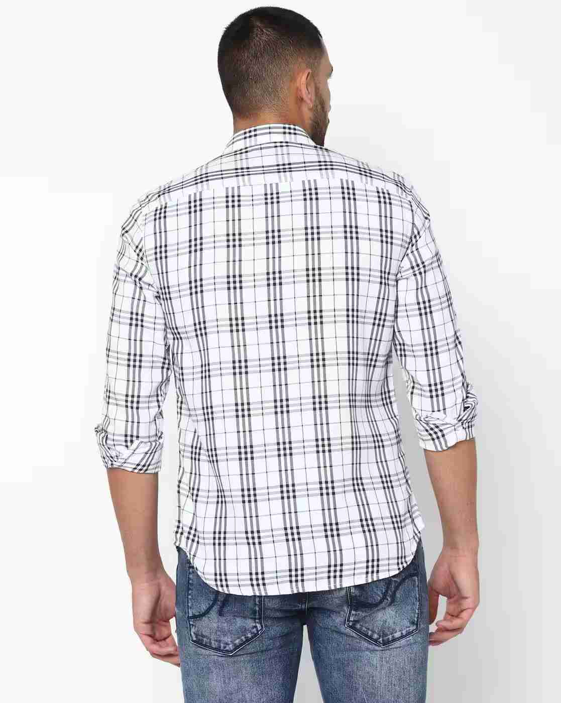 JOHN PLAYERS | Checked Extra Slim Fit Cotton Shirt|1