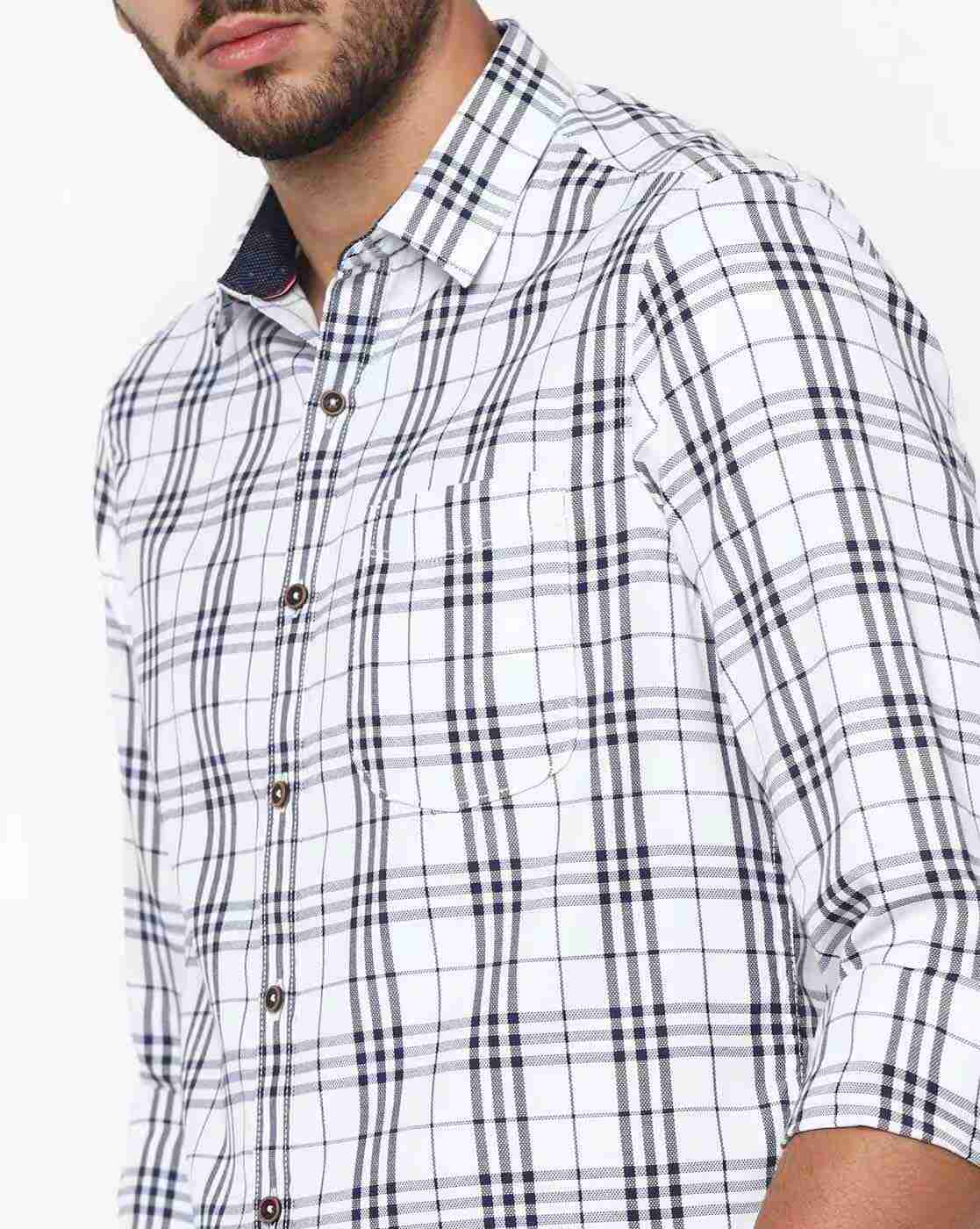 JOHN PLAYERS | Checked Extra Slim Fit Cotton Shirt|2