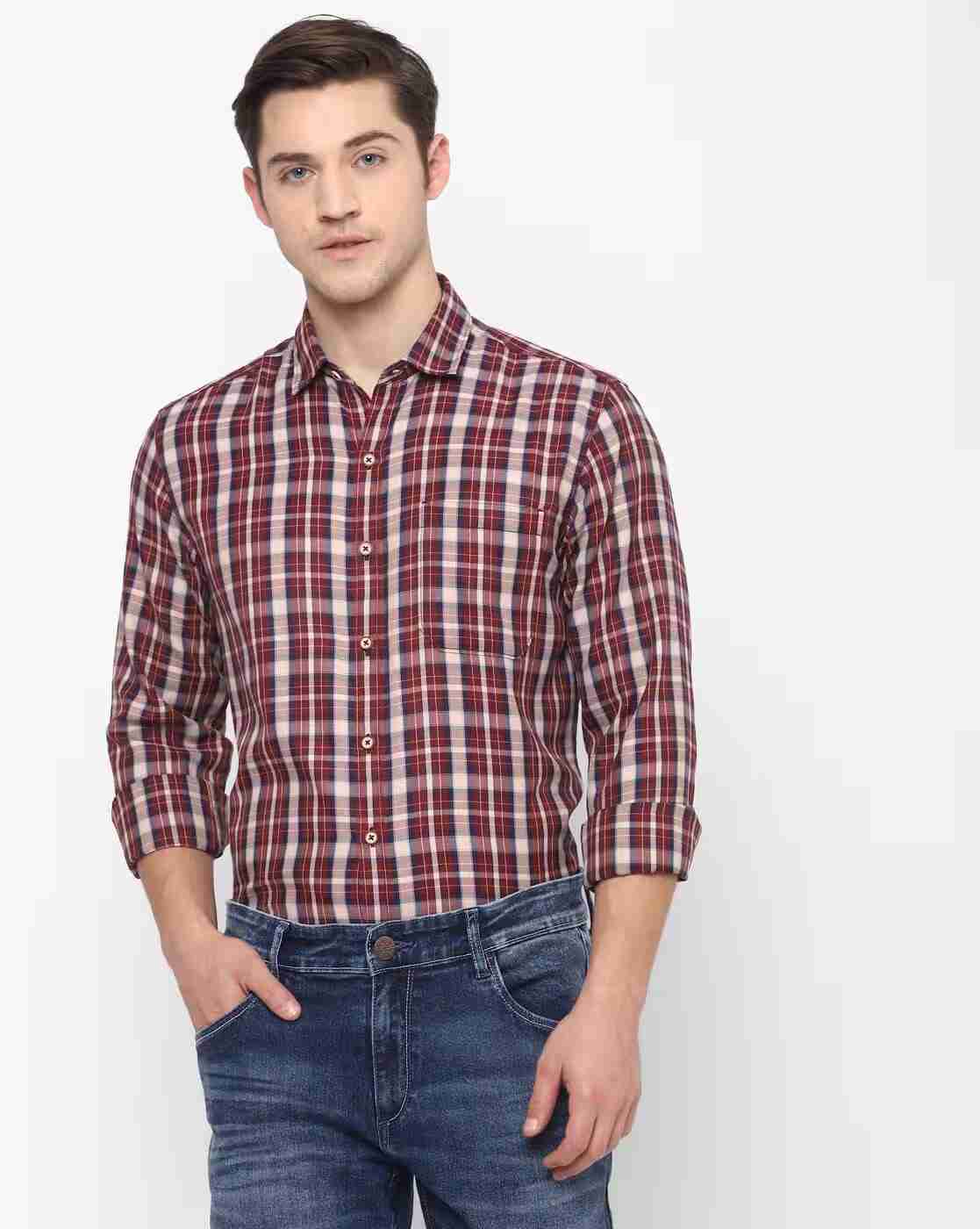 Checked Extra Slim Fit Shirt with Patch Pocket