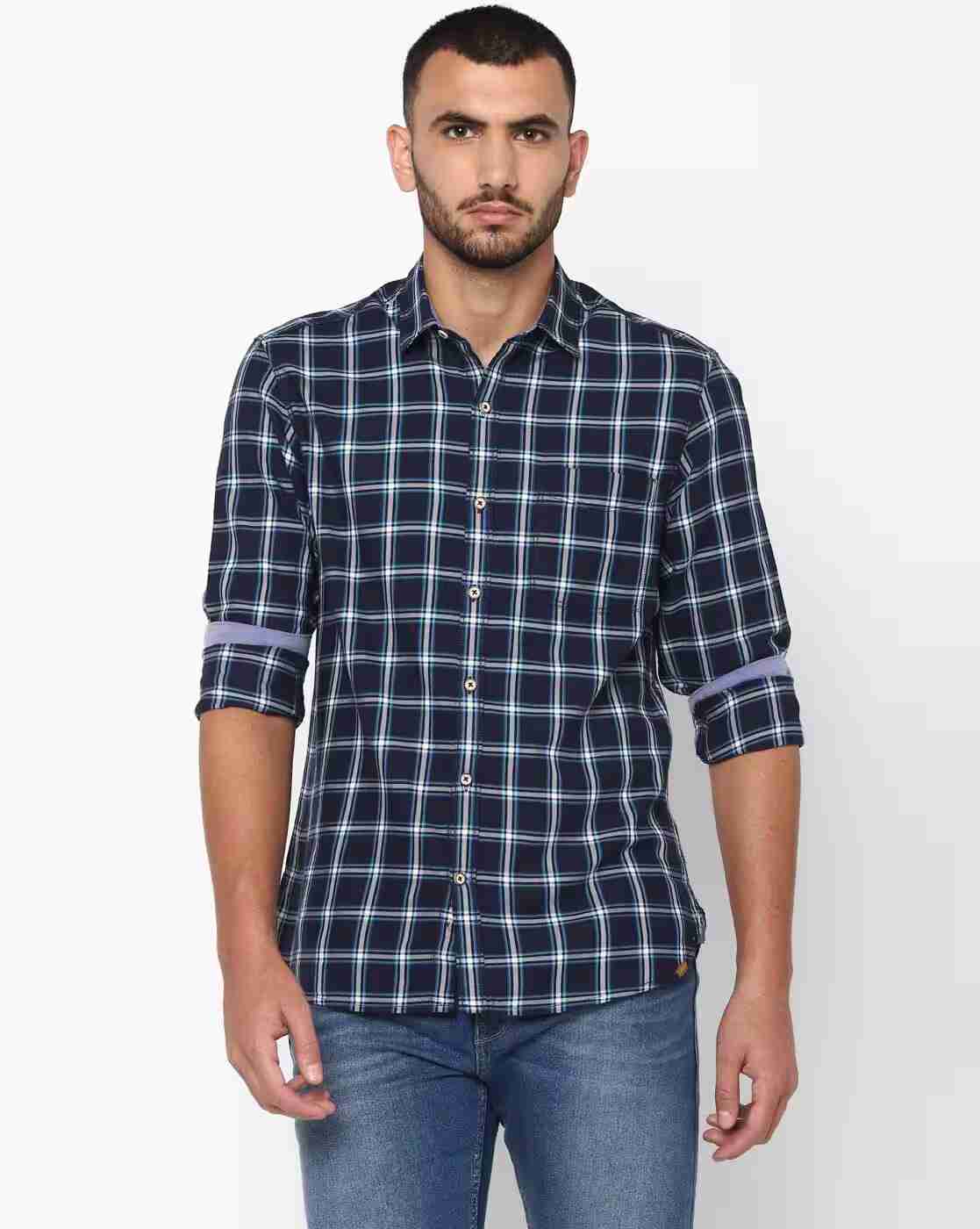 JOHN PLAYERS | Checked Extra Slim Fit Cotton Shirt|0