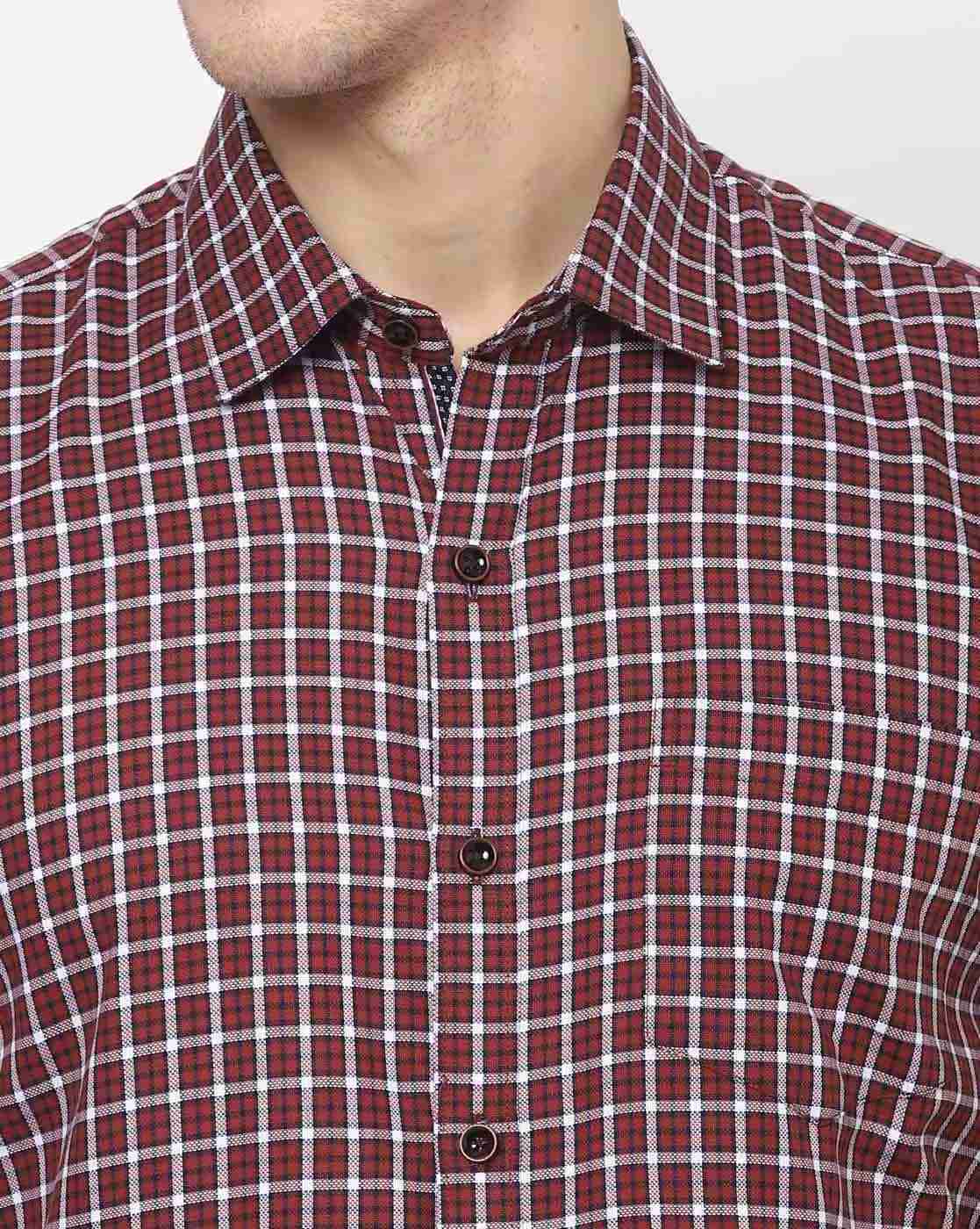 JOHN PLAYERS | Checked Slim Fit Cotton Shirt|2
