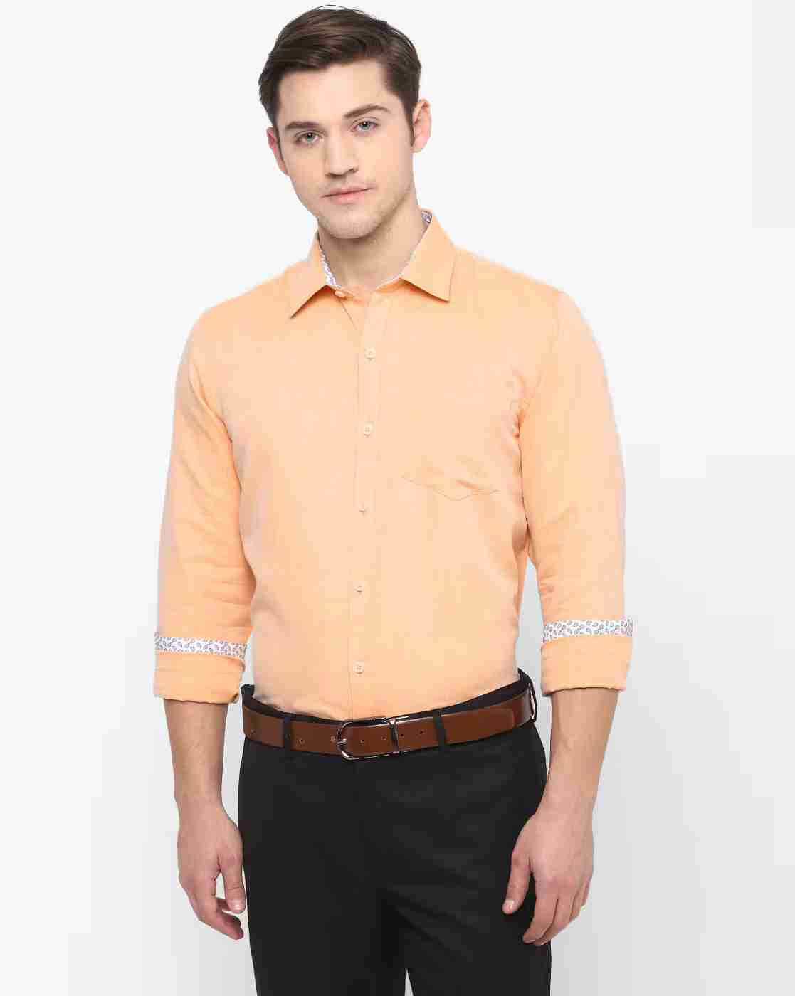 JOHN PLAYERS | Slim Fit Cotton Shirt with Patch Pocket|0