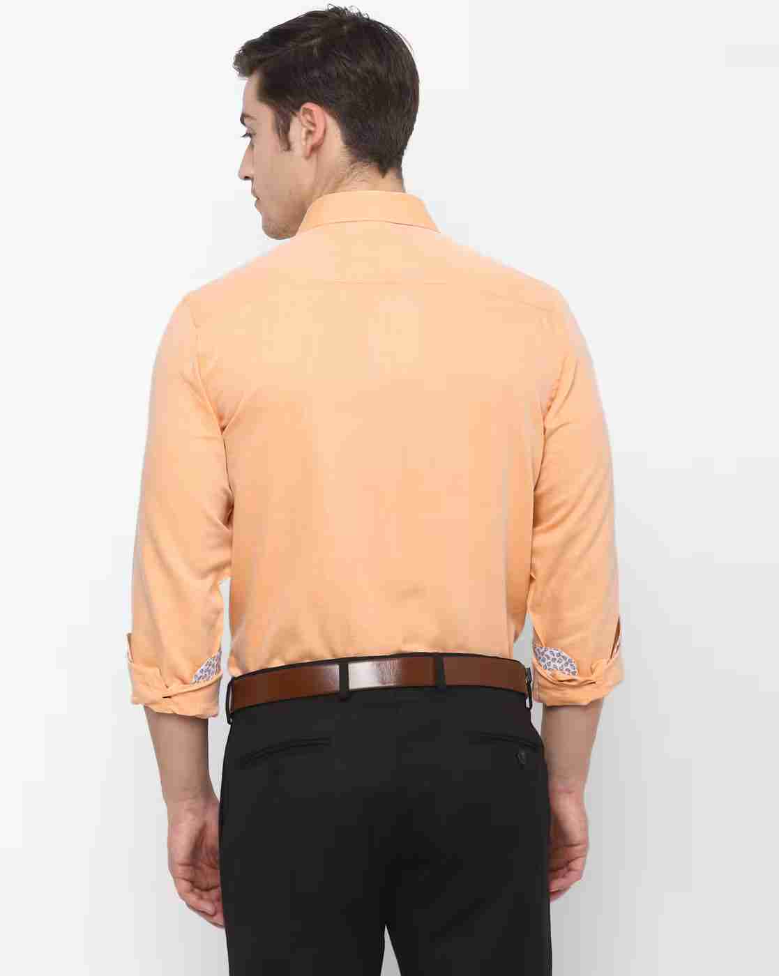 JOHN PLAYERS | Slim Fit Cotton Shirt with Patch Pocket|1