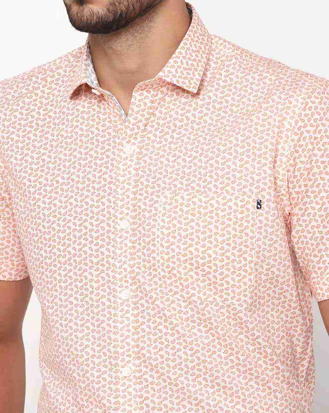 JOHN PLAYERS | Printed Slim Fit Shirt with Patch Pocket|2